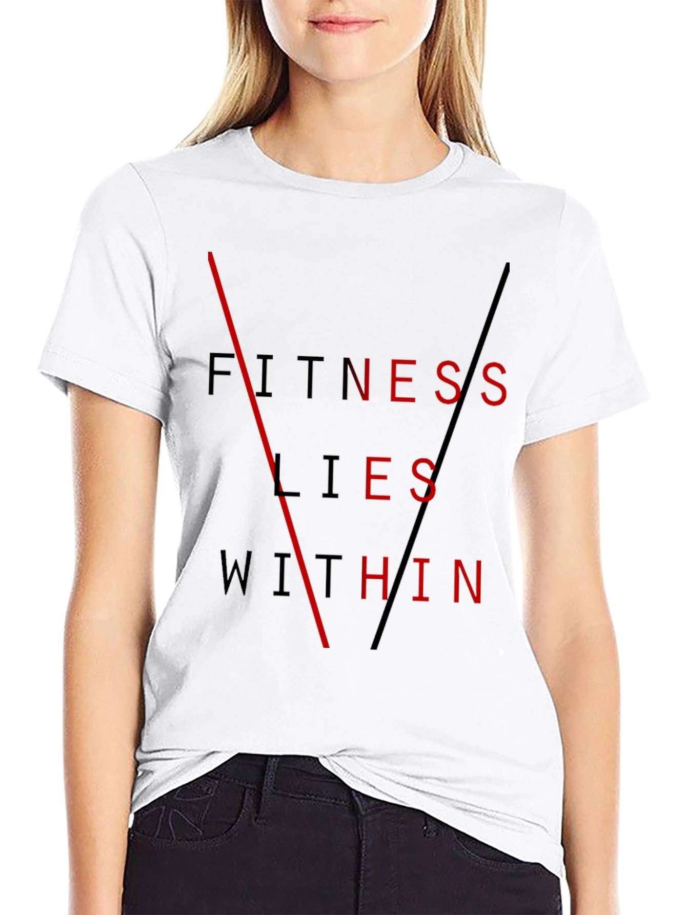 Black Fitness Lies Within Black Graphic Tee view 9