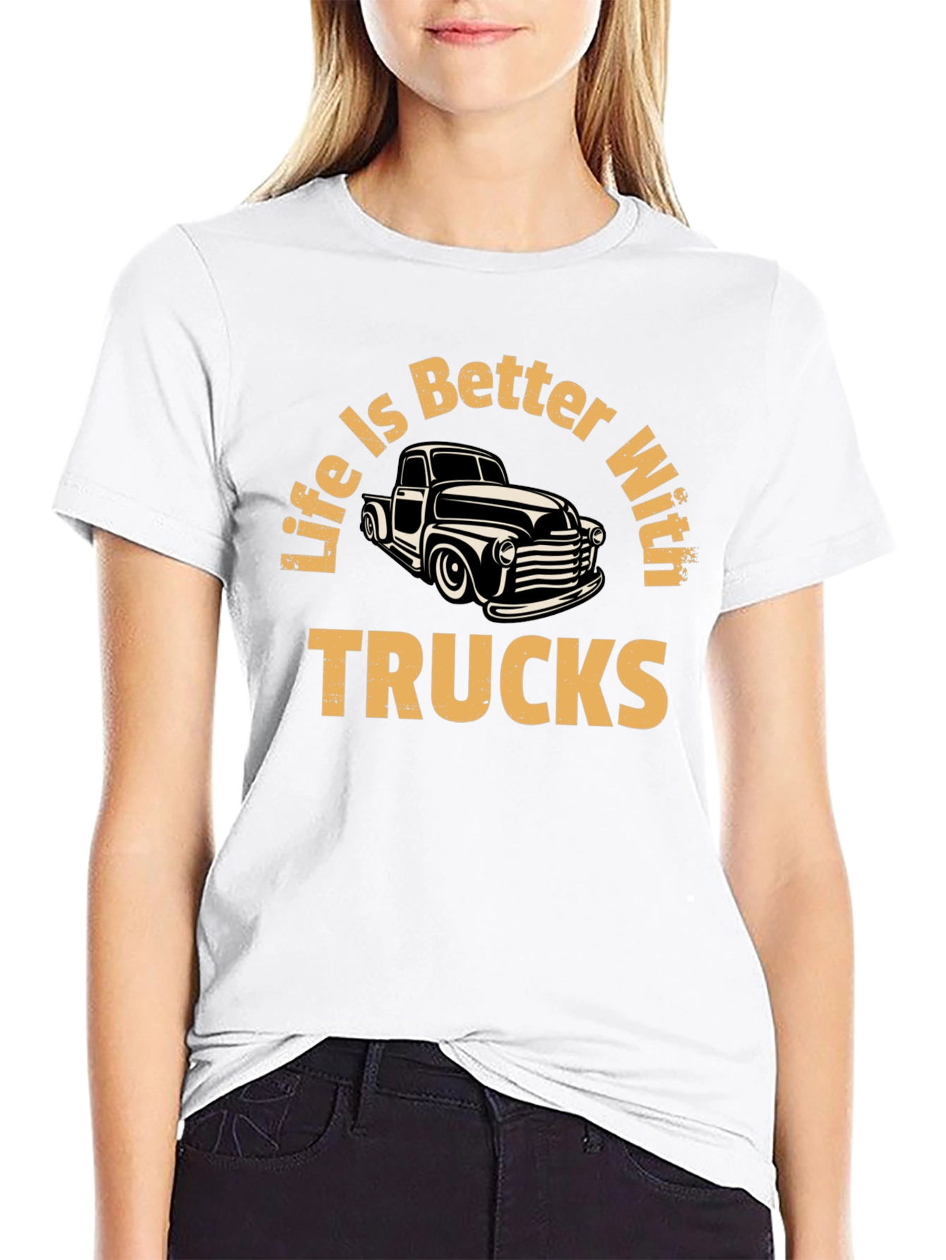Black Life is Better With Trucks Graphic T-Shirt view 9