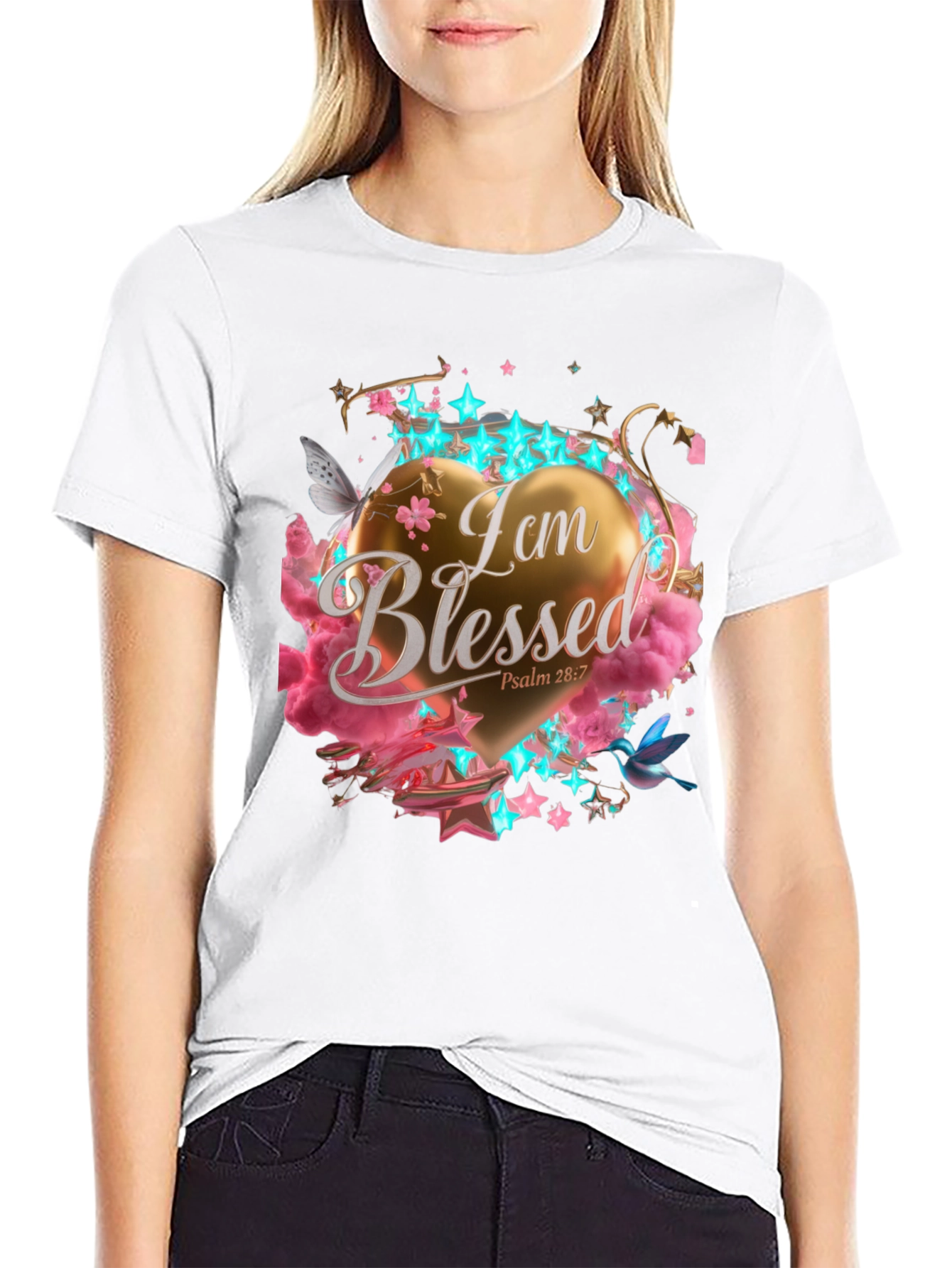 Black I am Blessed T-Shirt view 9