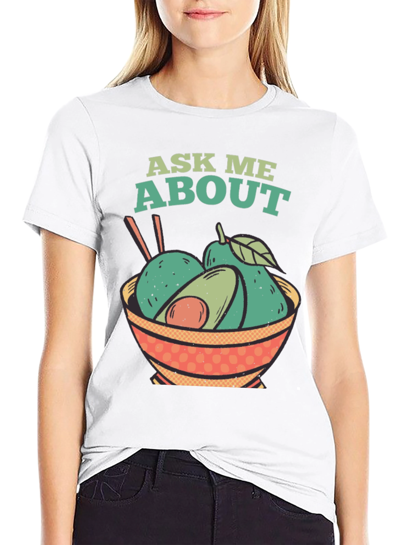 Black Ask Me About Avocados T-Shirt view 9