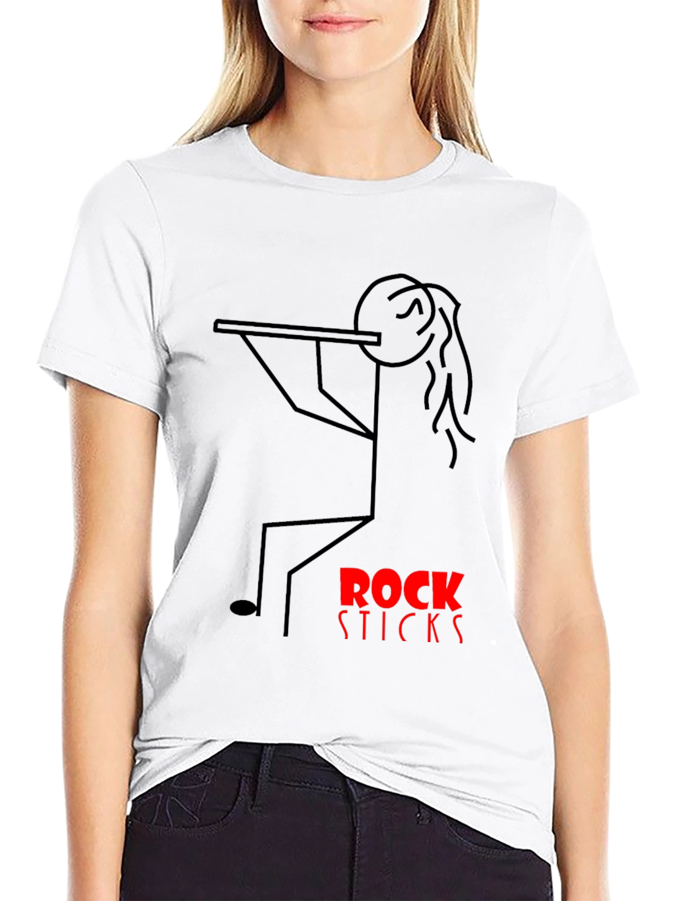 Black Rock Sticks Graphic Tee - Black Cotton T-Shirt view 9