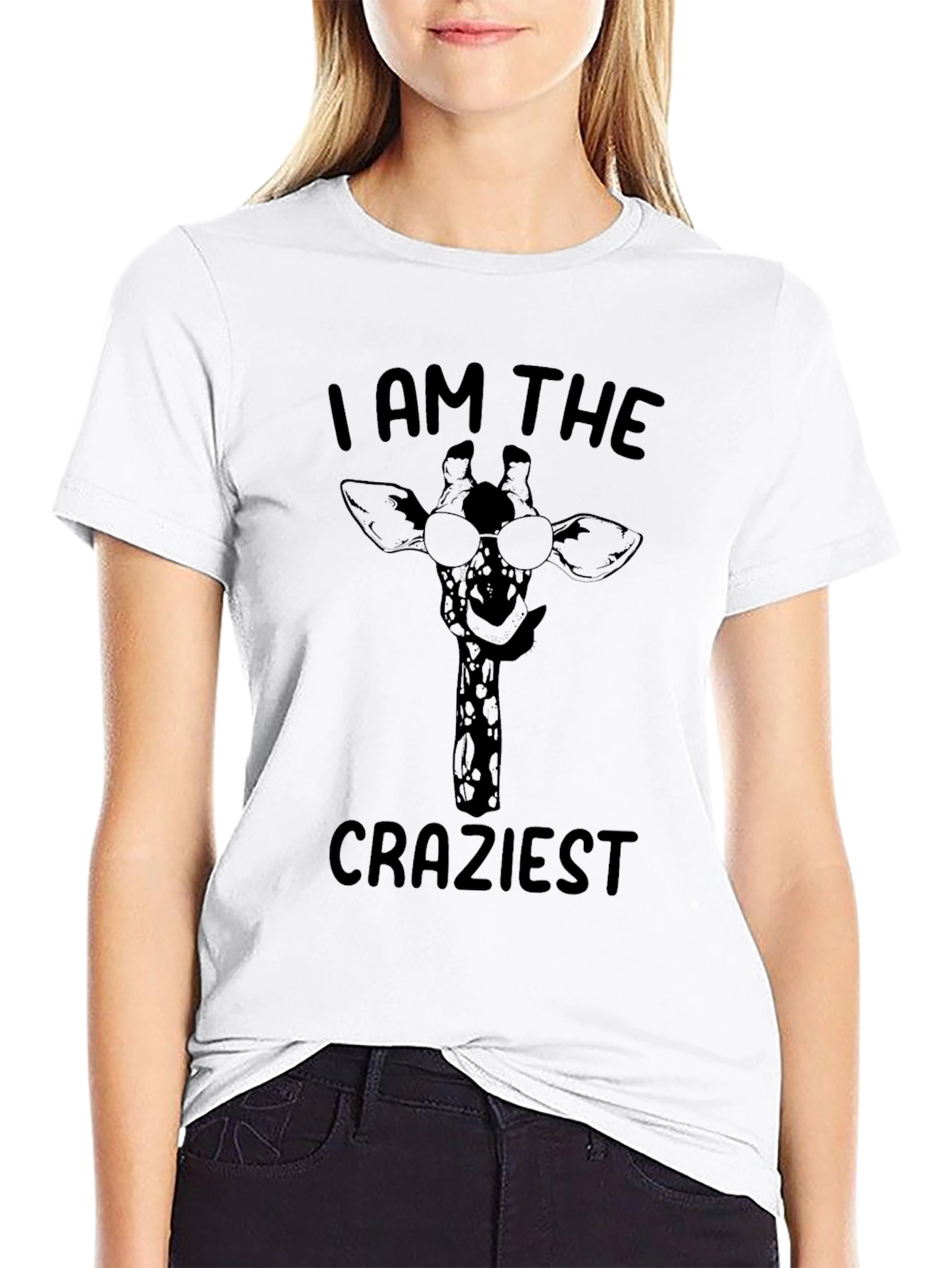 Black Crazy Giraffe Graphic Tee view 9