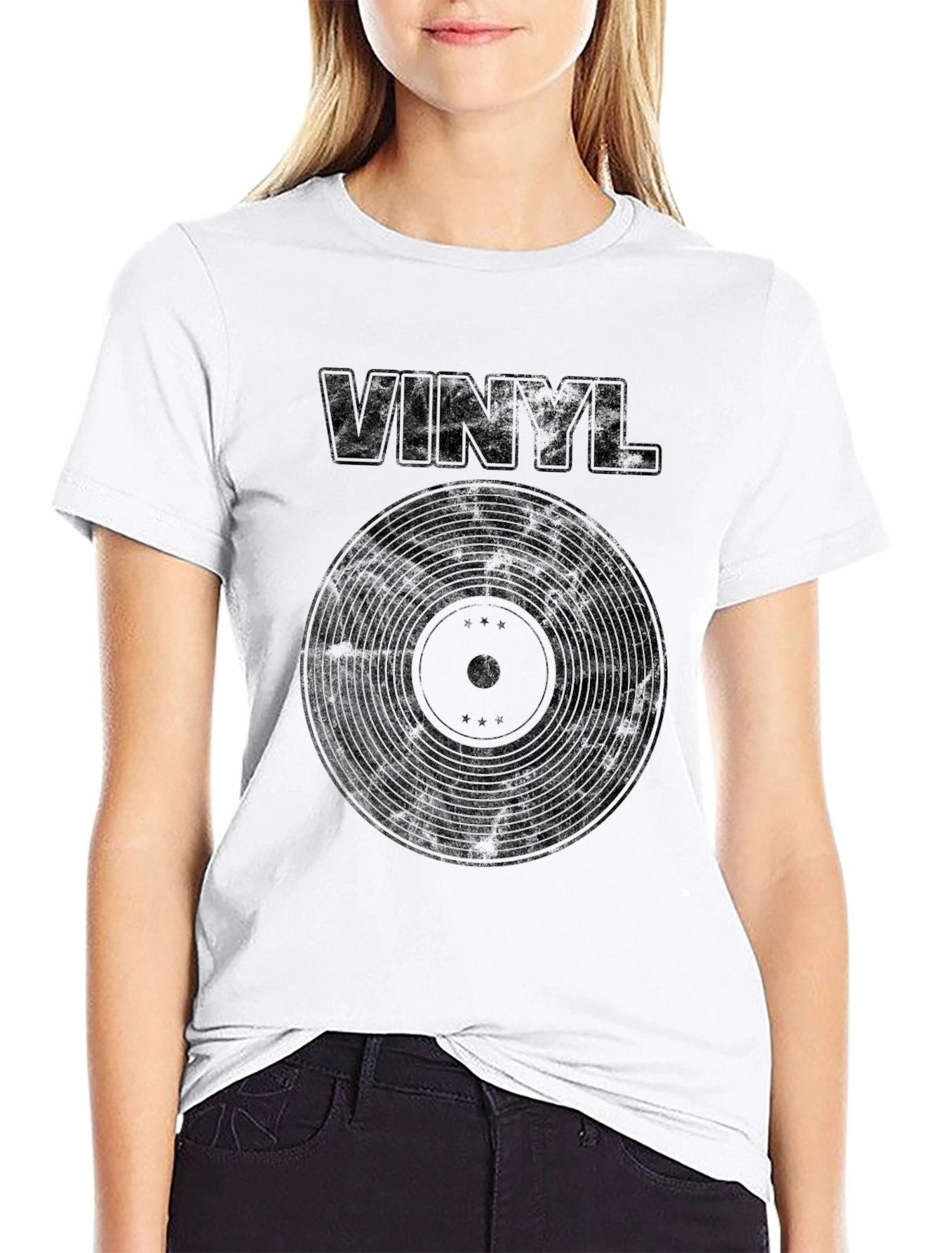 Black Vinyl Record Graphic T-Shirt view 9