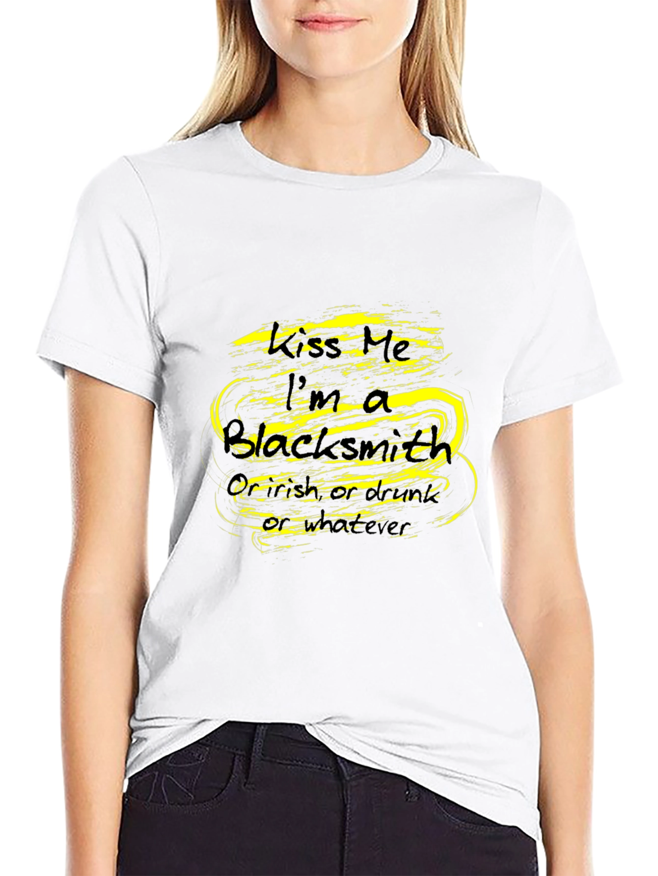 Black Kiss Me I'm A Blacksmith - Novelty T-Shirt view 9