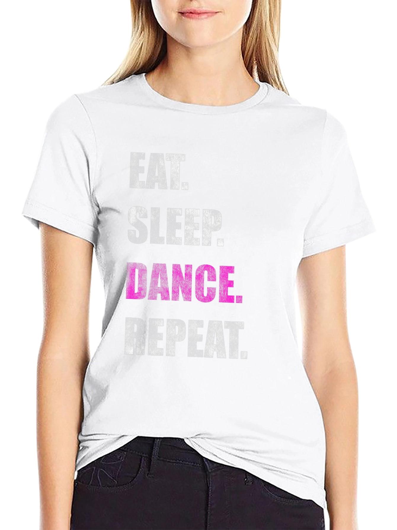 Black Eat Sleep Dance Repeat Black T-Shirt view 9