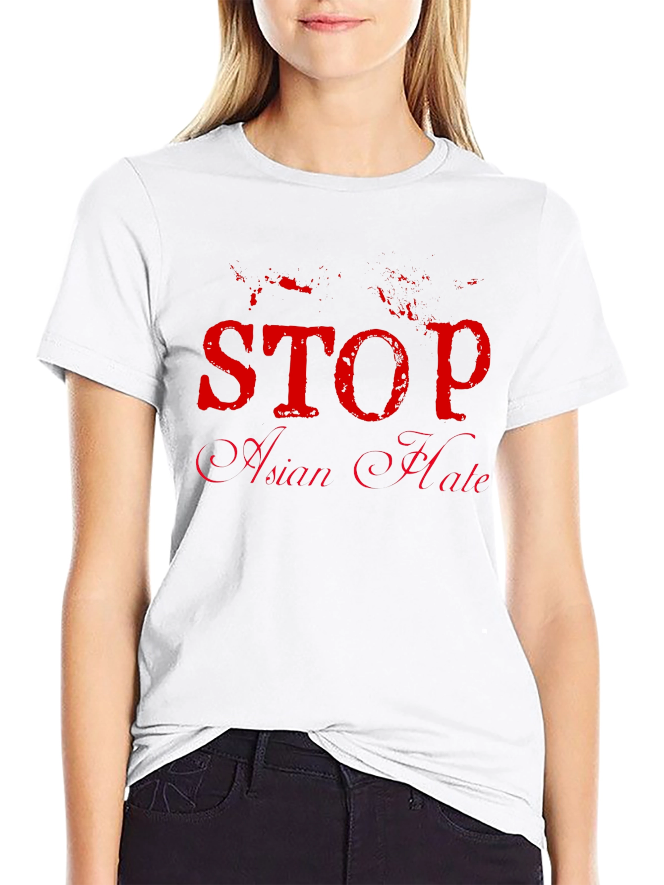 Black Stop Asian Hate Black T-Shirt view 9