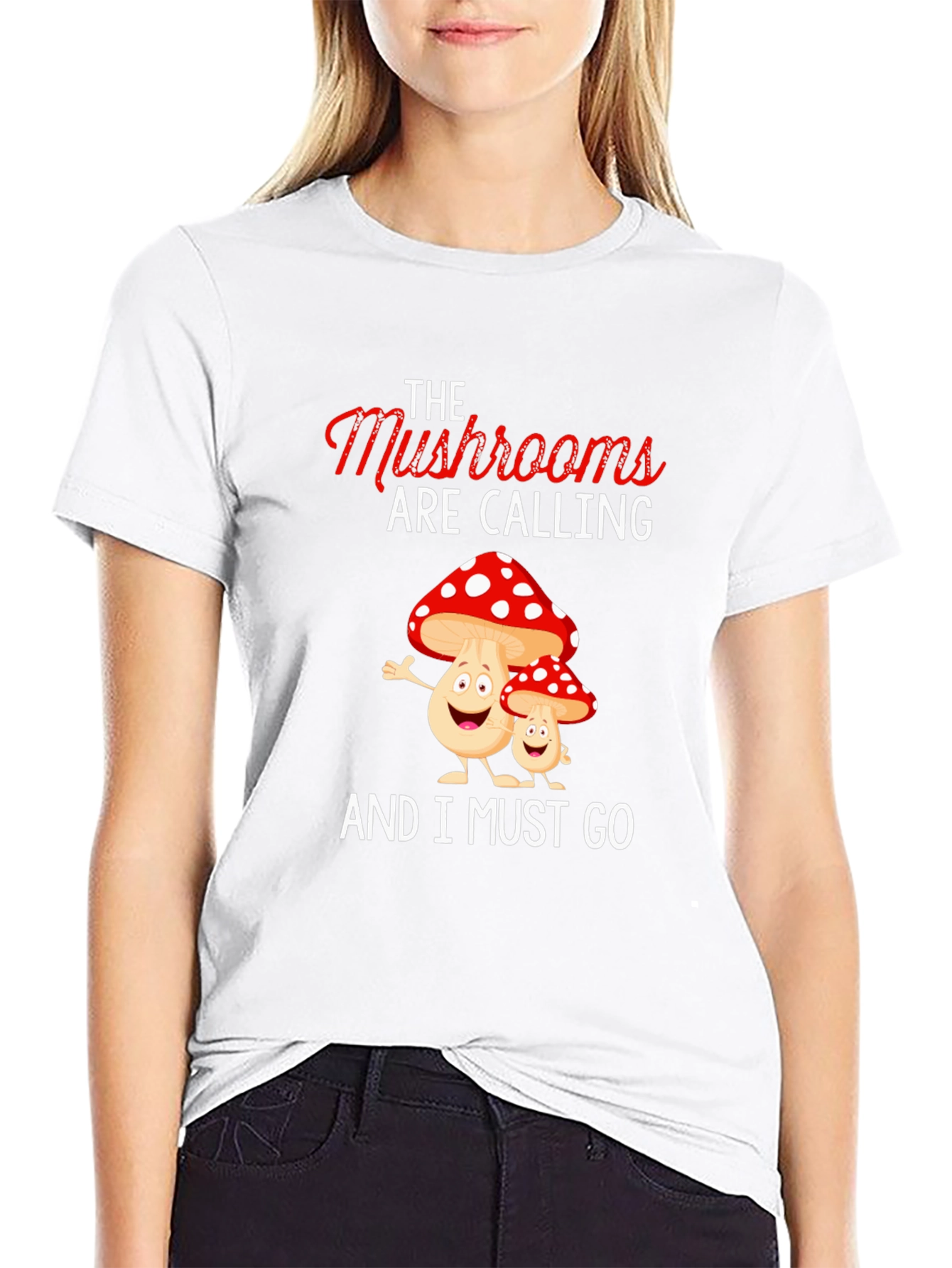 Black Mushroom Calling T-Shirt view 9