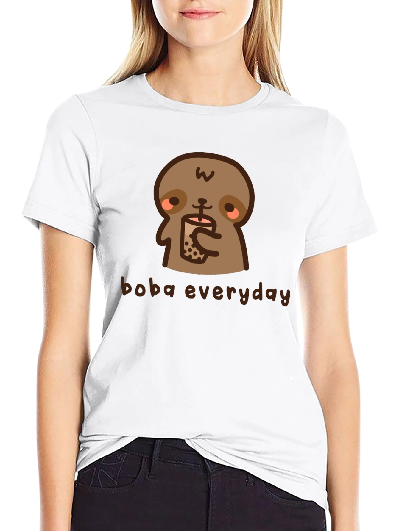 Black Sloth Boba Everyday Graphic Tee view 9
