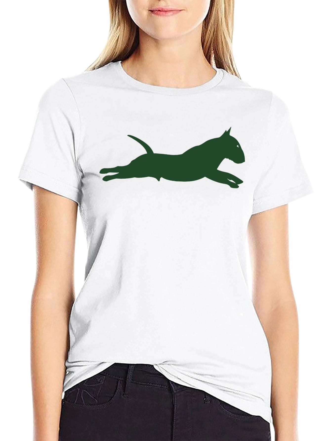 Black Dog Silhouette Graphic Tee - Unisex Black T-Shirt view 9