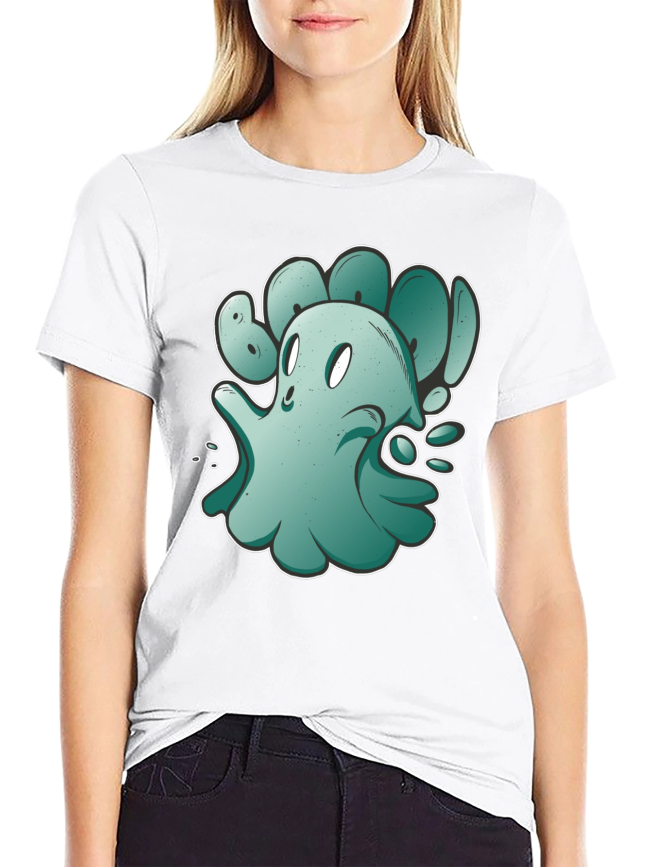 Black Ghost Graphic Black T-Shirt view 9