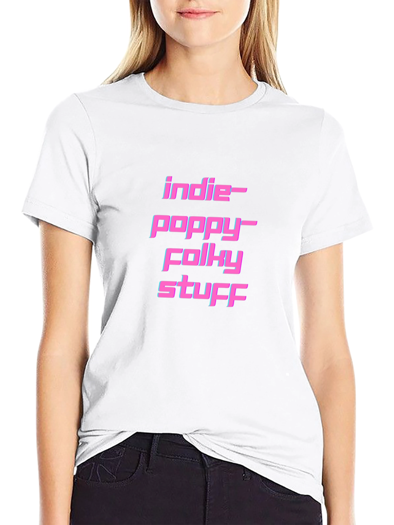 Black Indie-Poppy-Folky Stuff Graphic Tee view 9