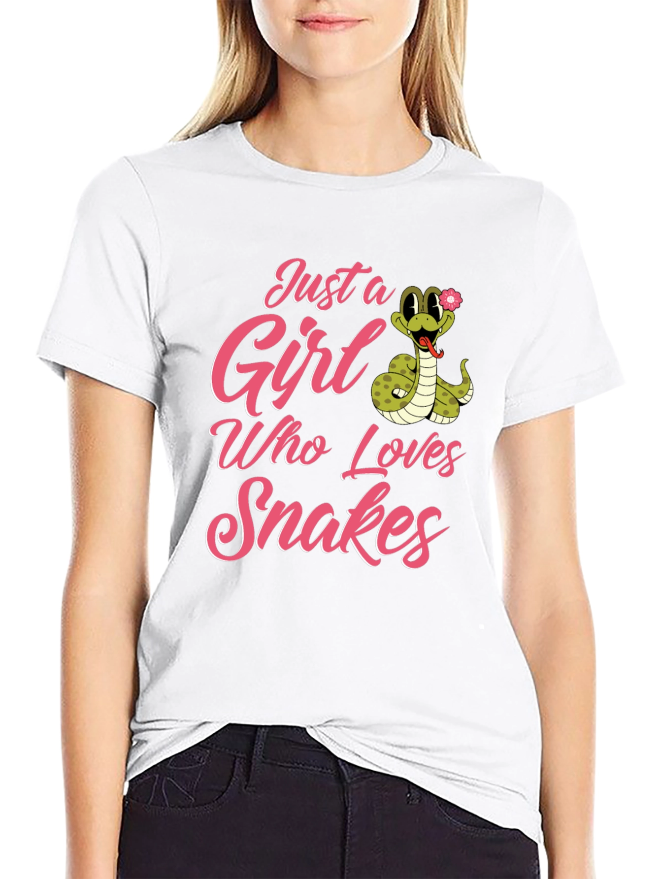 Black Just a Girl Who Loves Snakes T-Shirt view 9