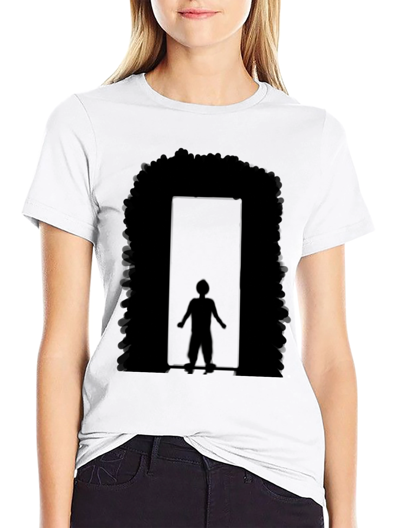 Black Afro Doorway Graphic T-Shirt - Black view 9