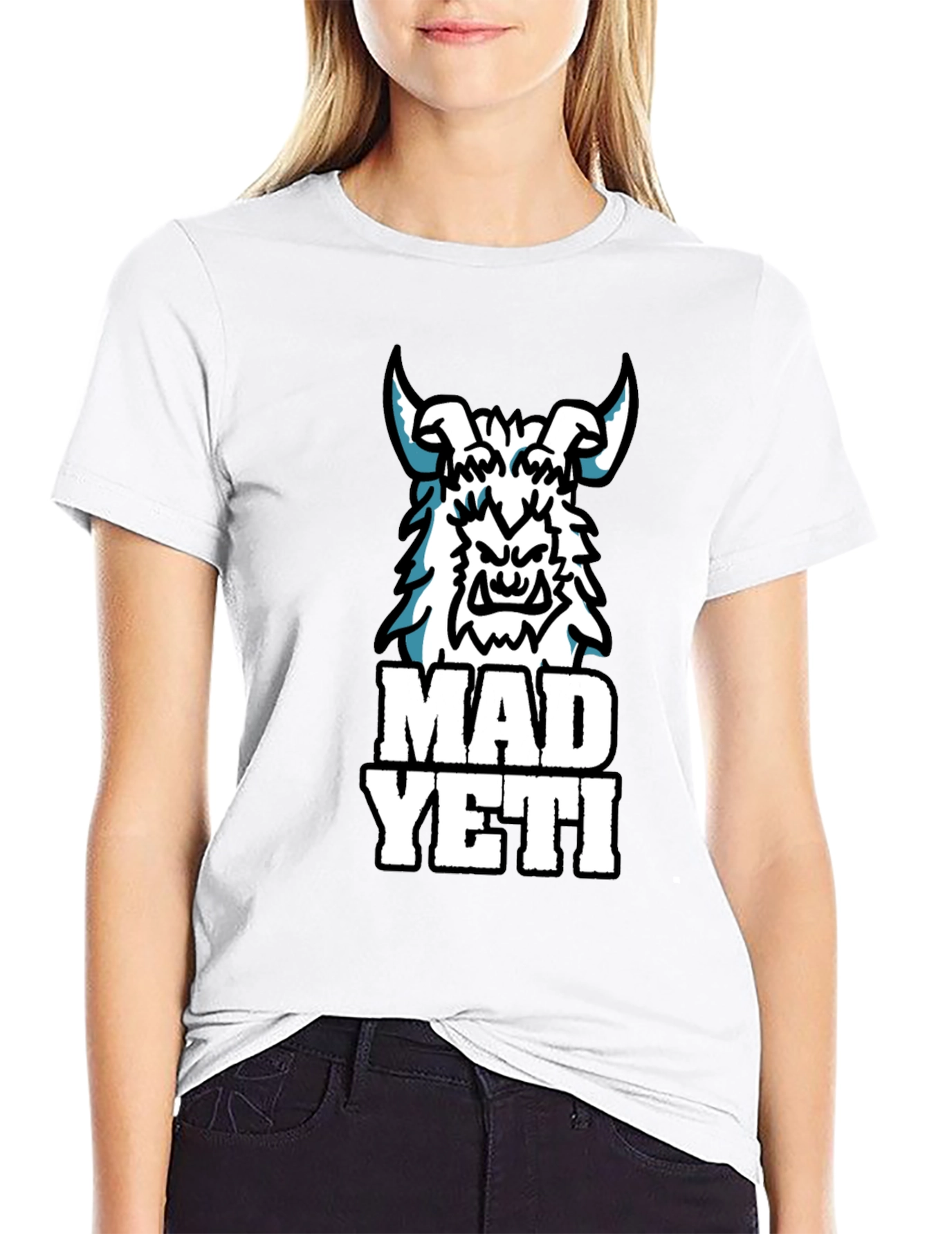 Black Mad Yeti Graphic Tee - Black Cotton T-Shirt view 9