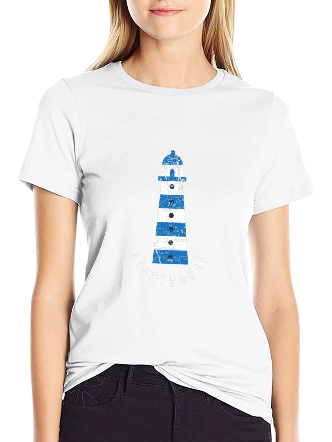 Black Lighthouse Graphic Tee - Coastal Style view 9