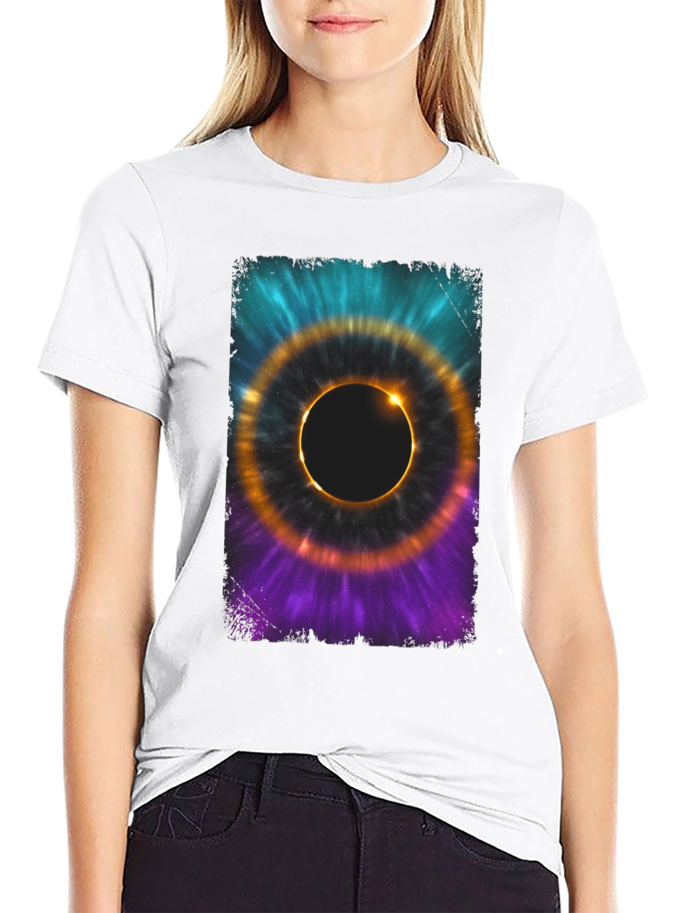 Black Total Solar Eclipse Graphic T-Shirt view 9