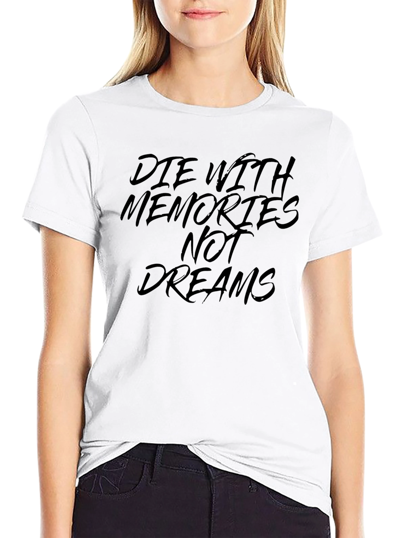 Black Die With Memories T-Shirt - Inspirational Graphic Tee view 9