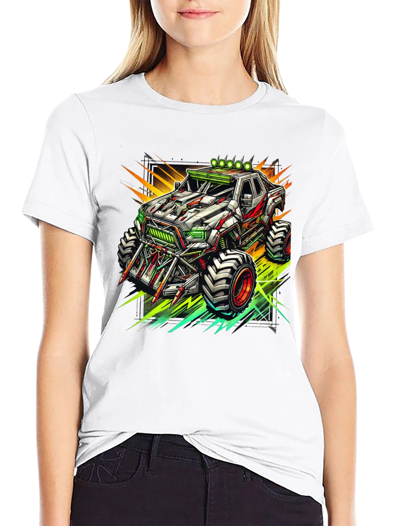 Black Monster Truck Graphic Tee - Cool Black T-Shirt view 9
