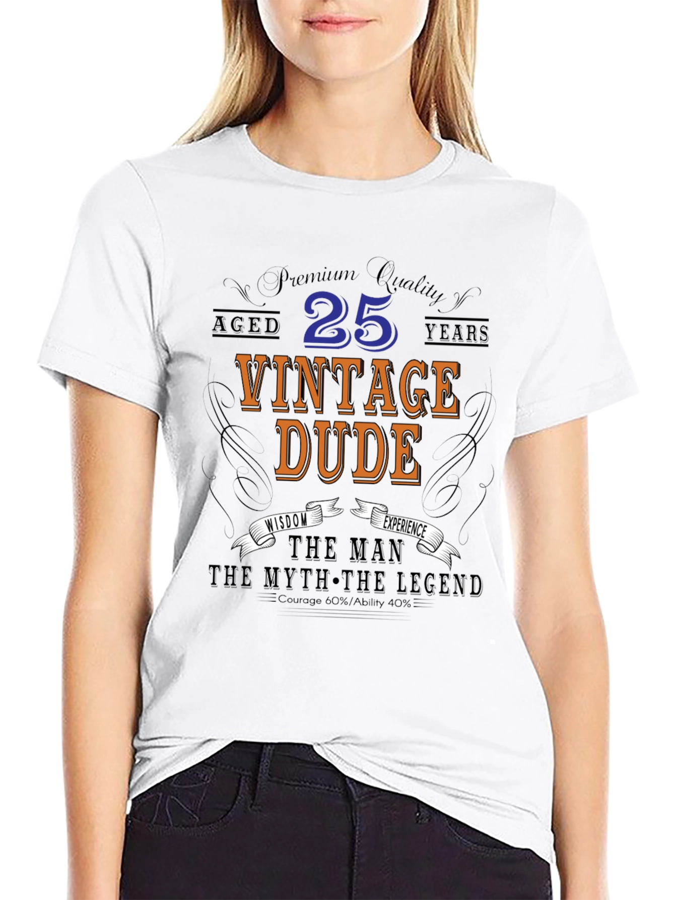 Black Vintage Dude 25th Birthday T-Shirt view 9