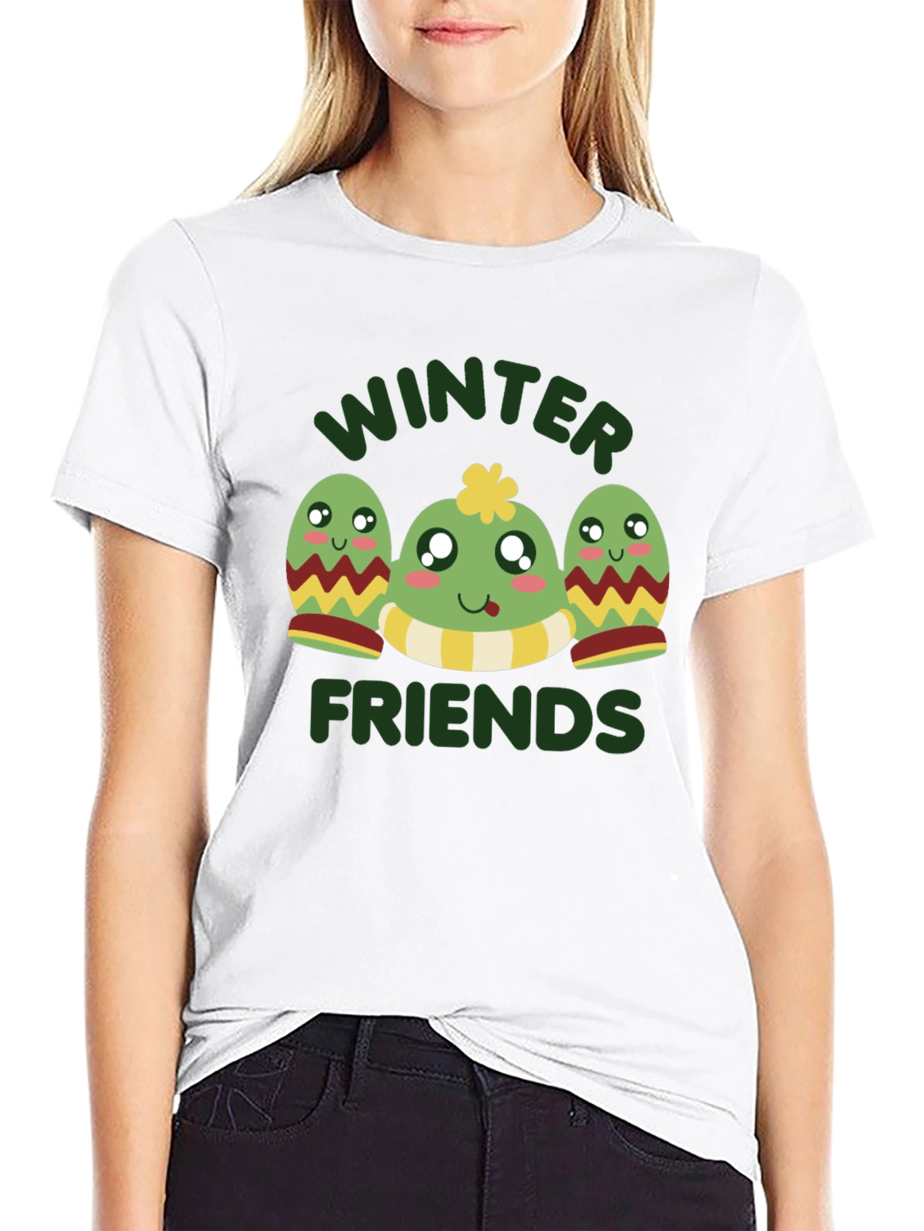 Black Winter Friends Graphic Tee - Black view 9