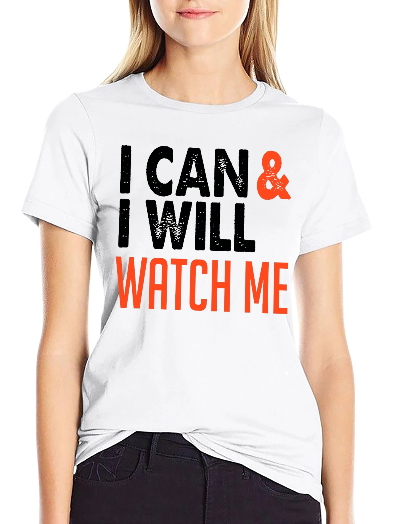 Black I Can & I Will - Motivational T-Shirt view 9