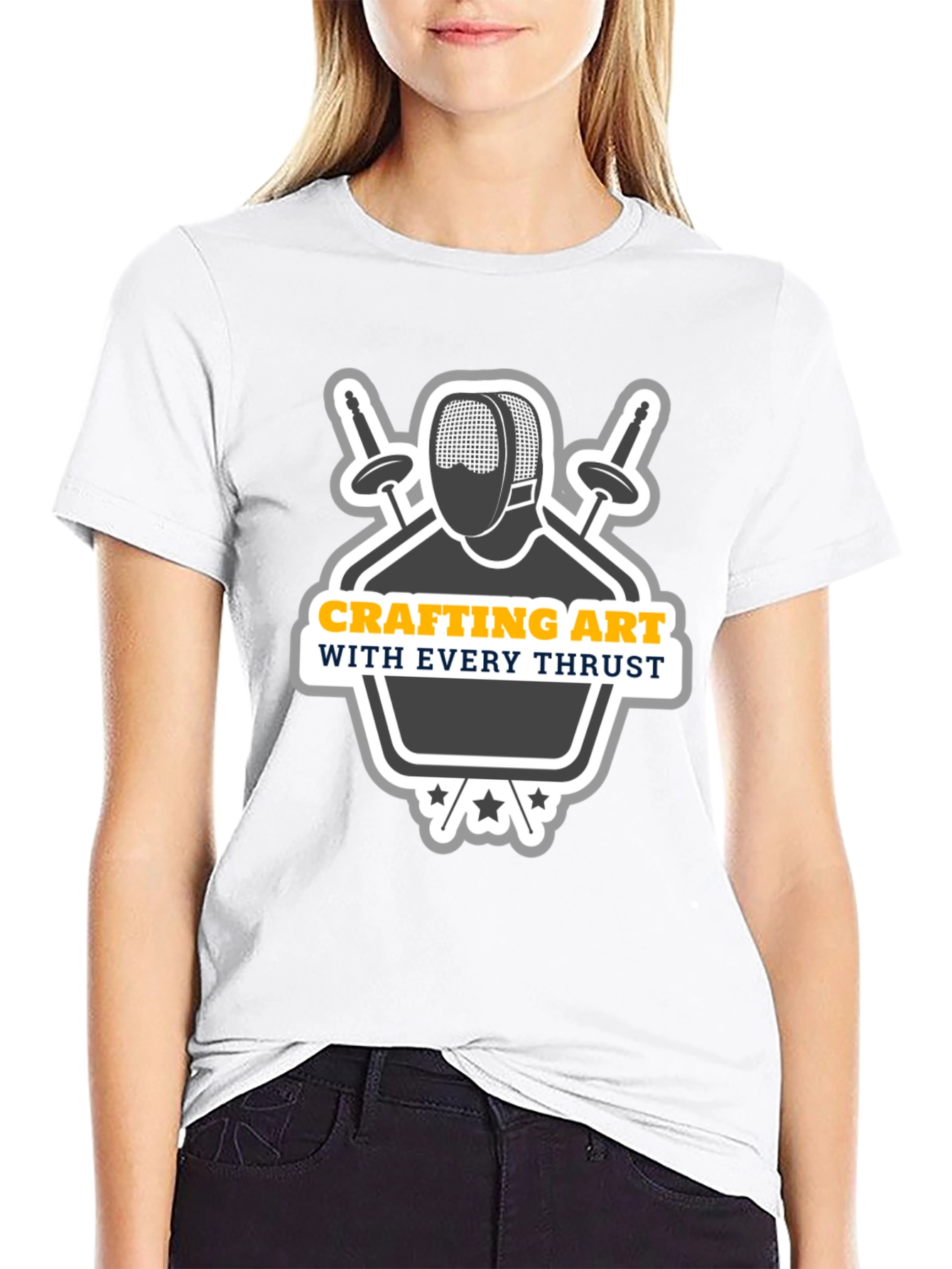 Black Crafting Art Fencing T-Shirt - Every Thrust view 9