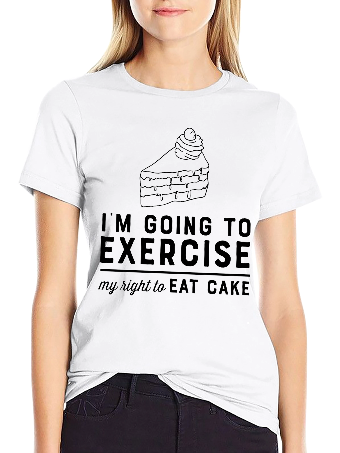 Black Exercise My Right to Eat Cake T-Shirt view 9