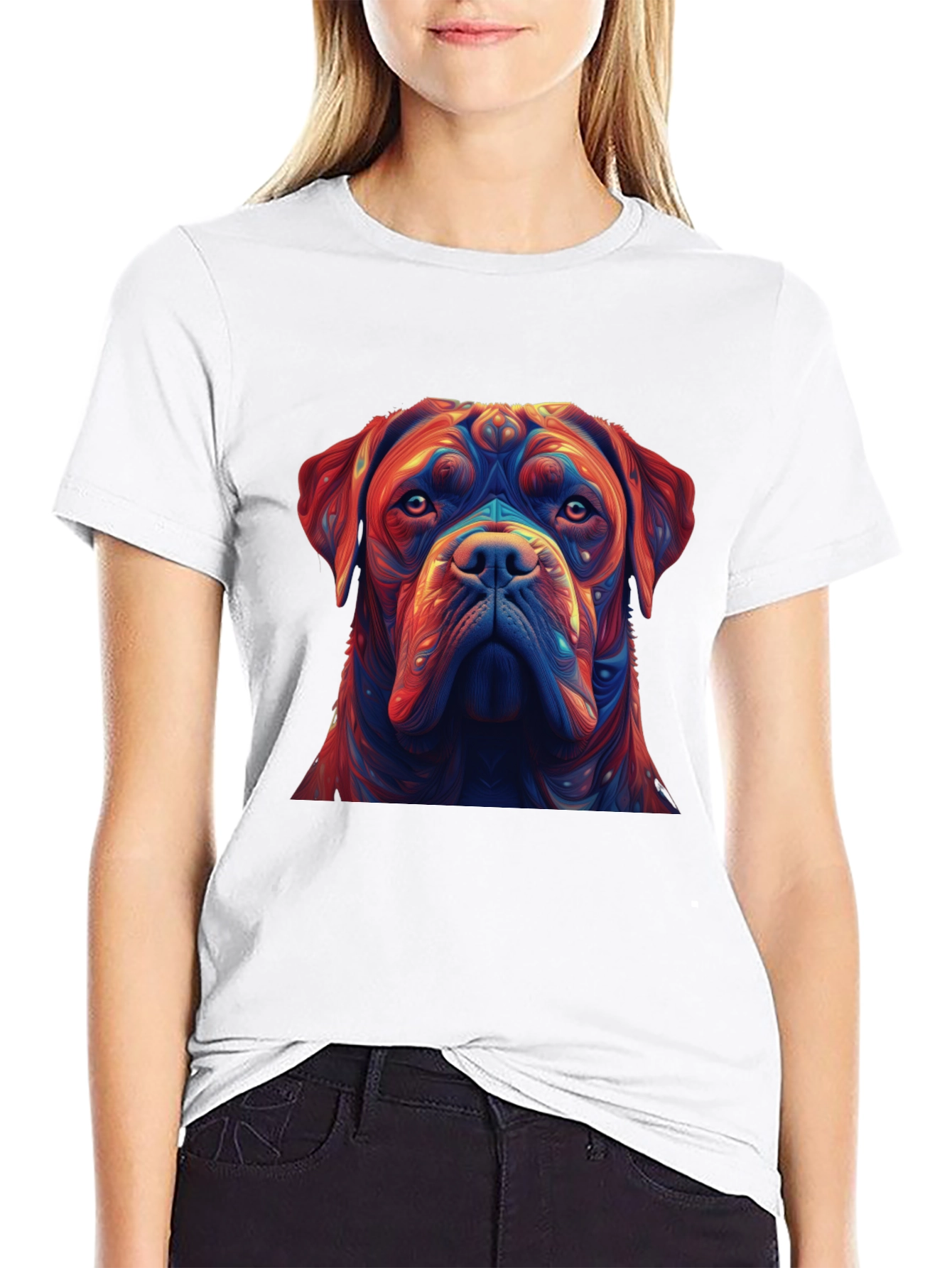 Black Dog Portrait Graphic Tee - Unique Artistic Design view 9