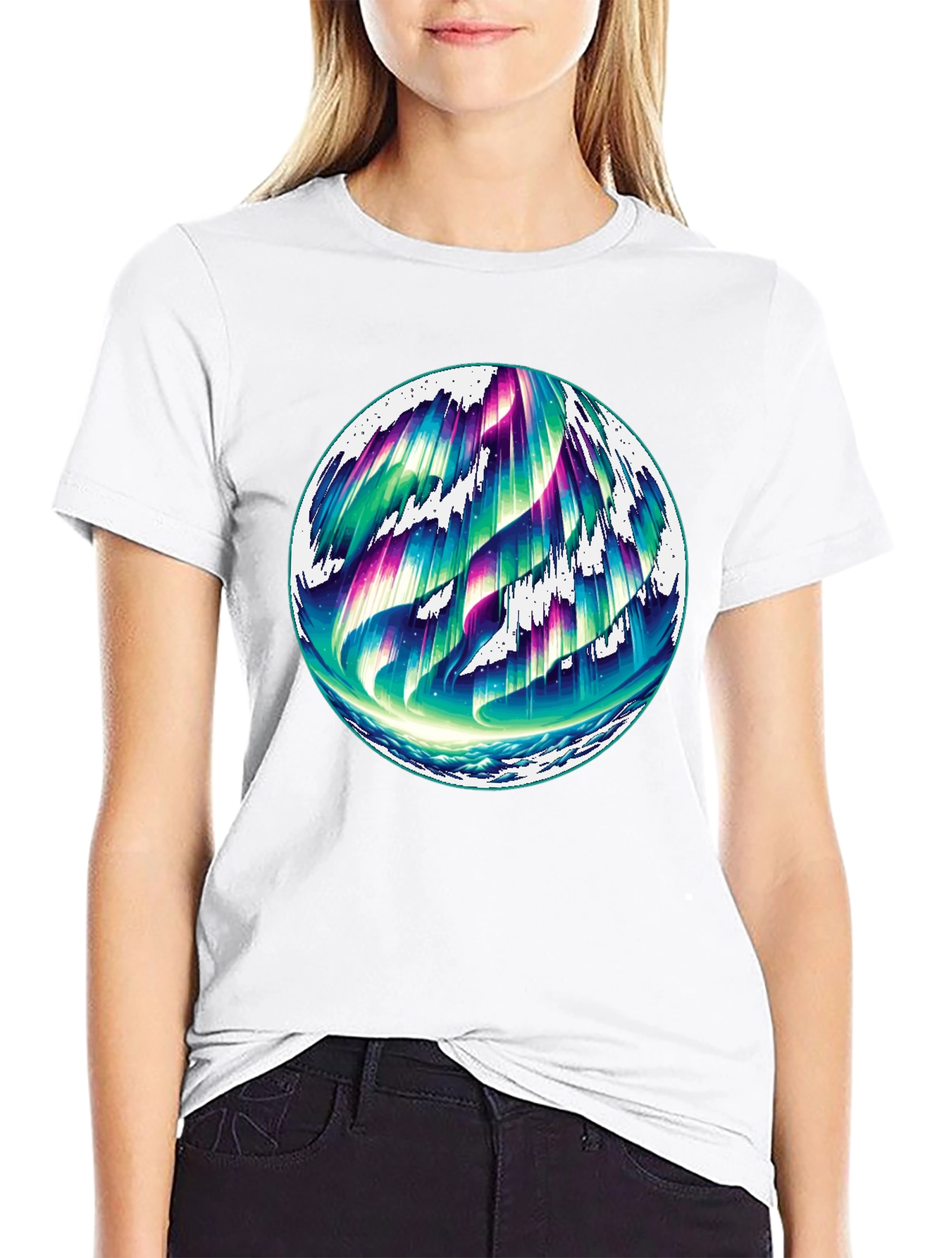 Northern Lights Graphic Black Tee - 9