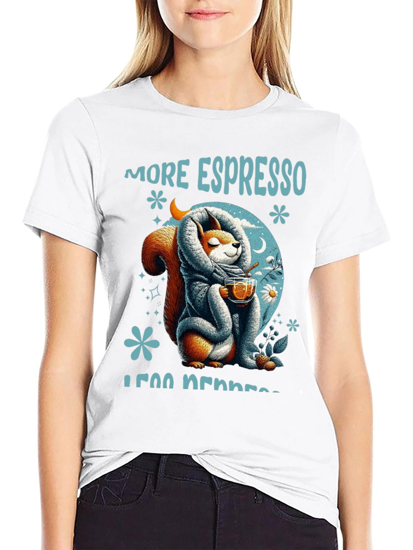 Black More Espresso Less Depresso T-Shirt view 9