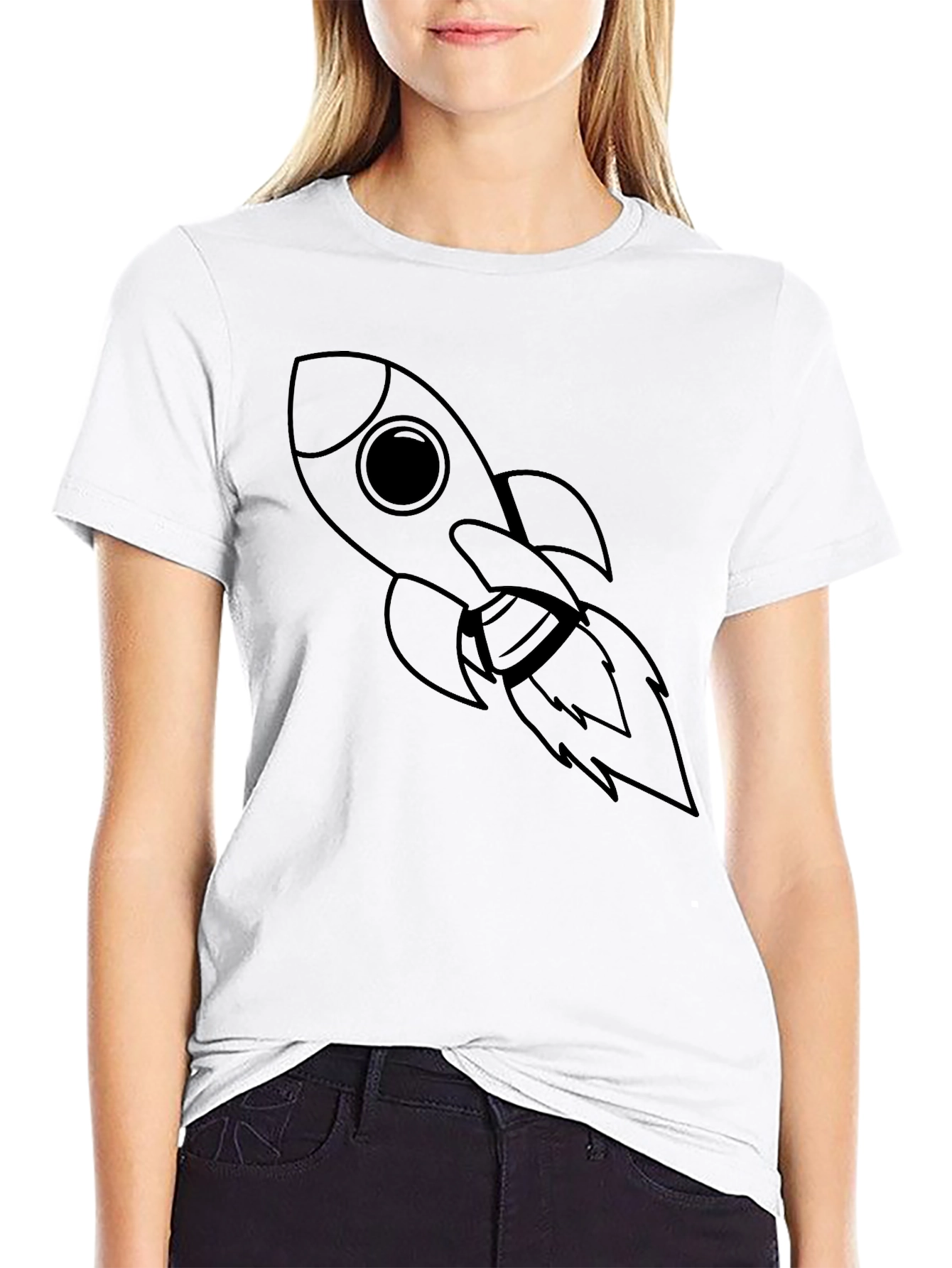 Black Rocket Graphic Tee - Black Unisex T-Shirt view 9
