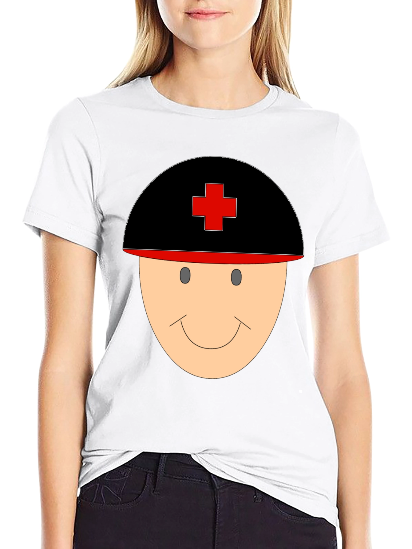Black Nurse Face Graphic T-Shirt view 9