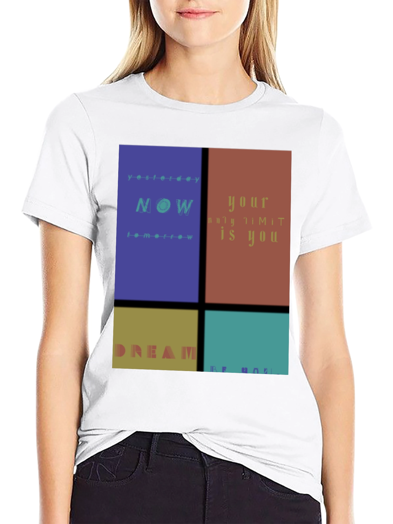 Black Inspirational Graphic Print T-Shirt view 9