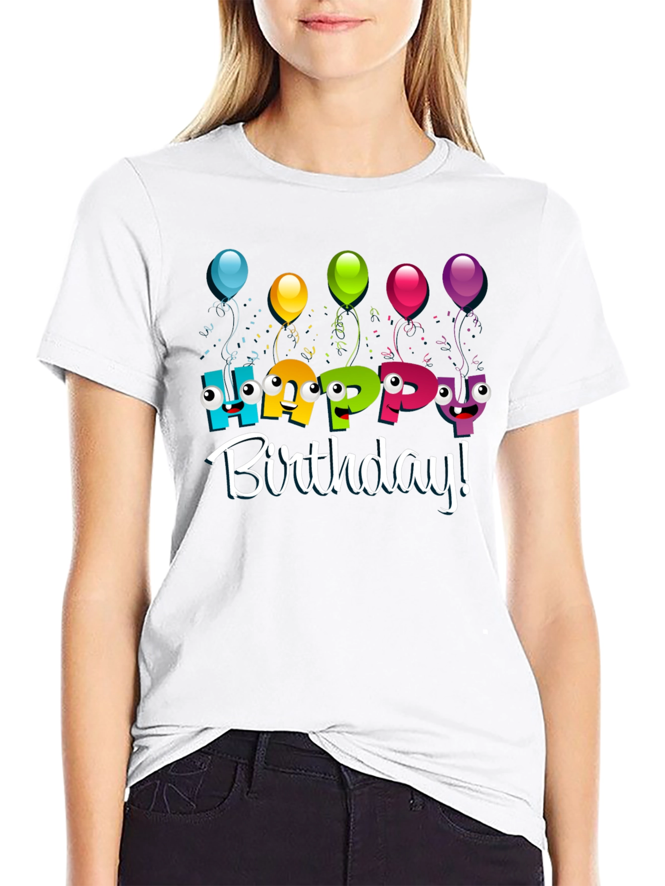 Black Happy Birthday Graphic T-Shirt view 9