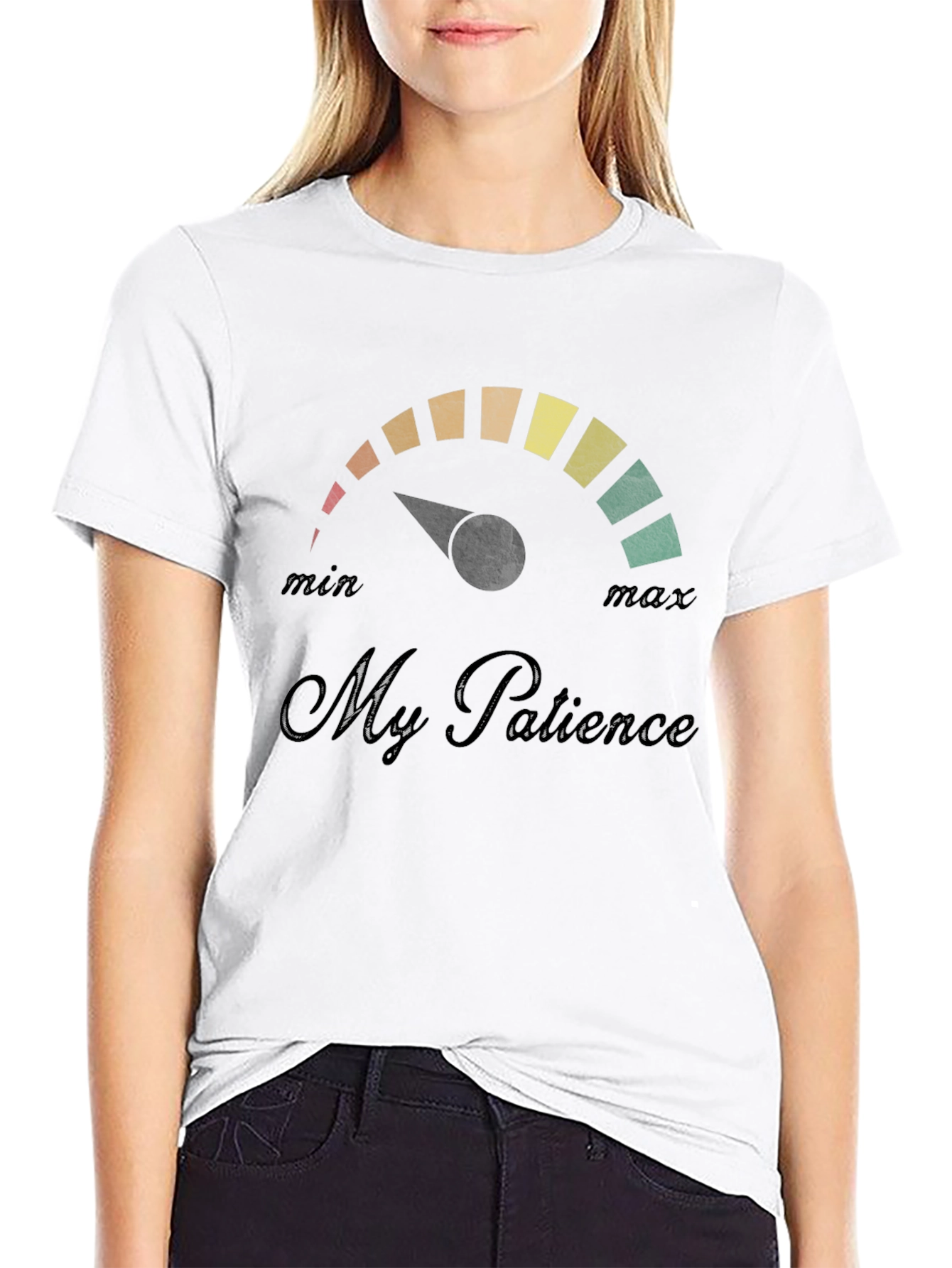 Black My Patience Meter T-Shirt view 9