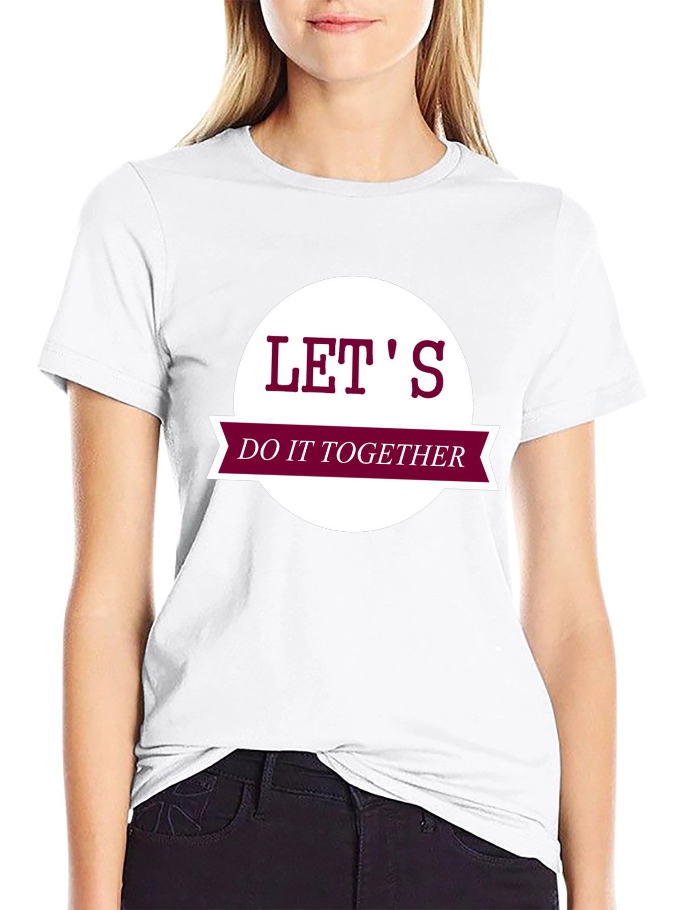 Black Let's Do It Together Graphic Tee view 9