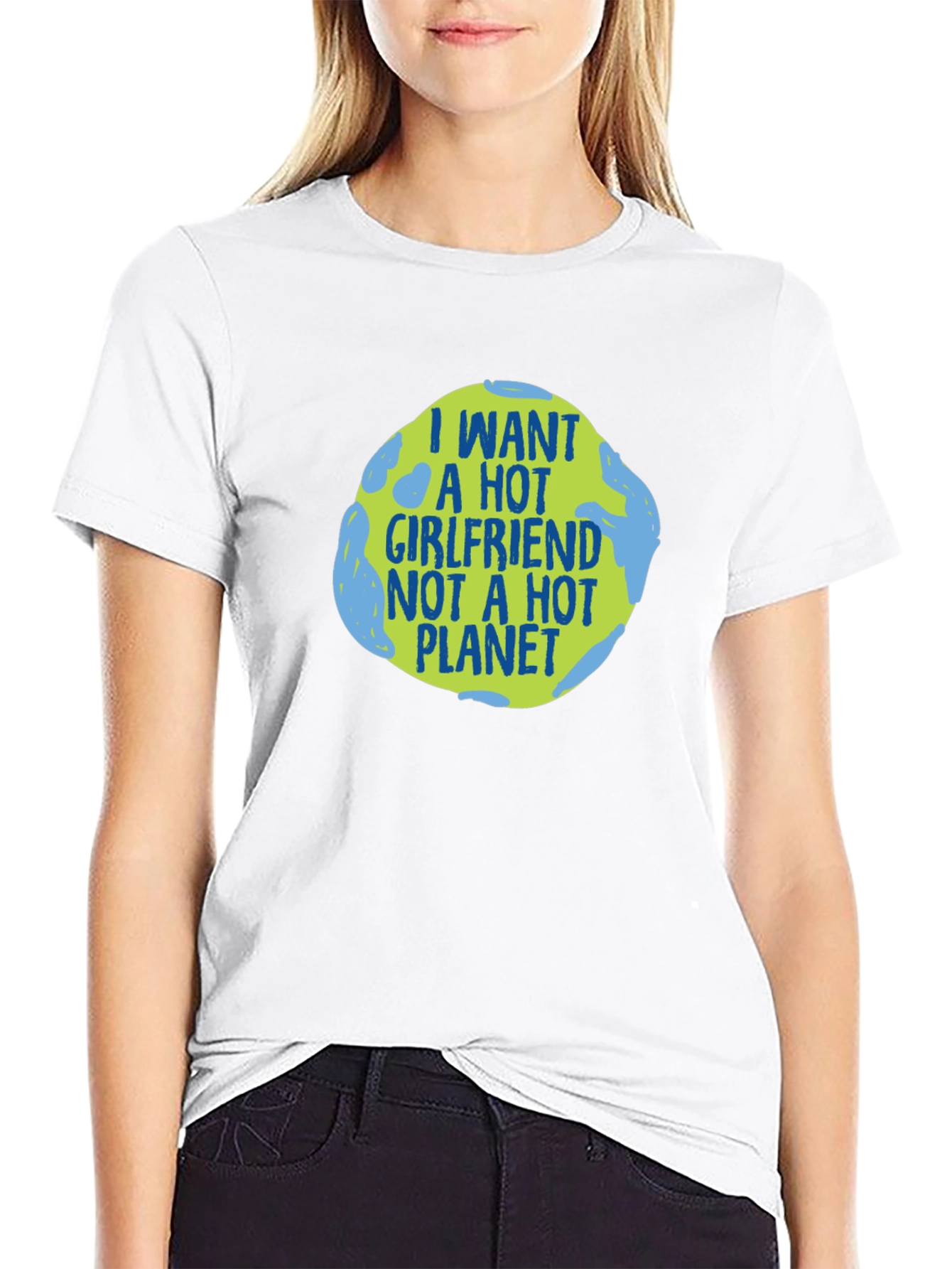 Black I Want a Hot Girlfriend T-Shirt view 9