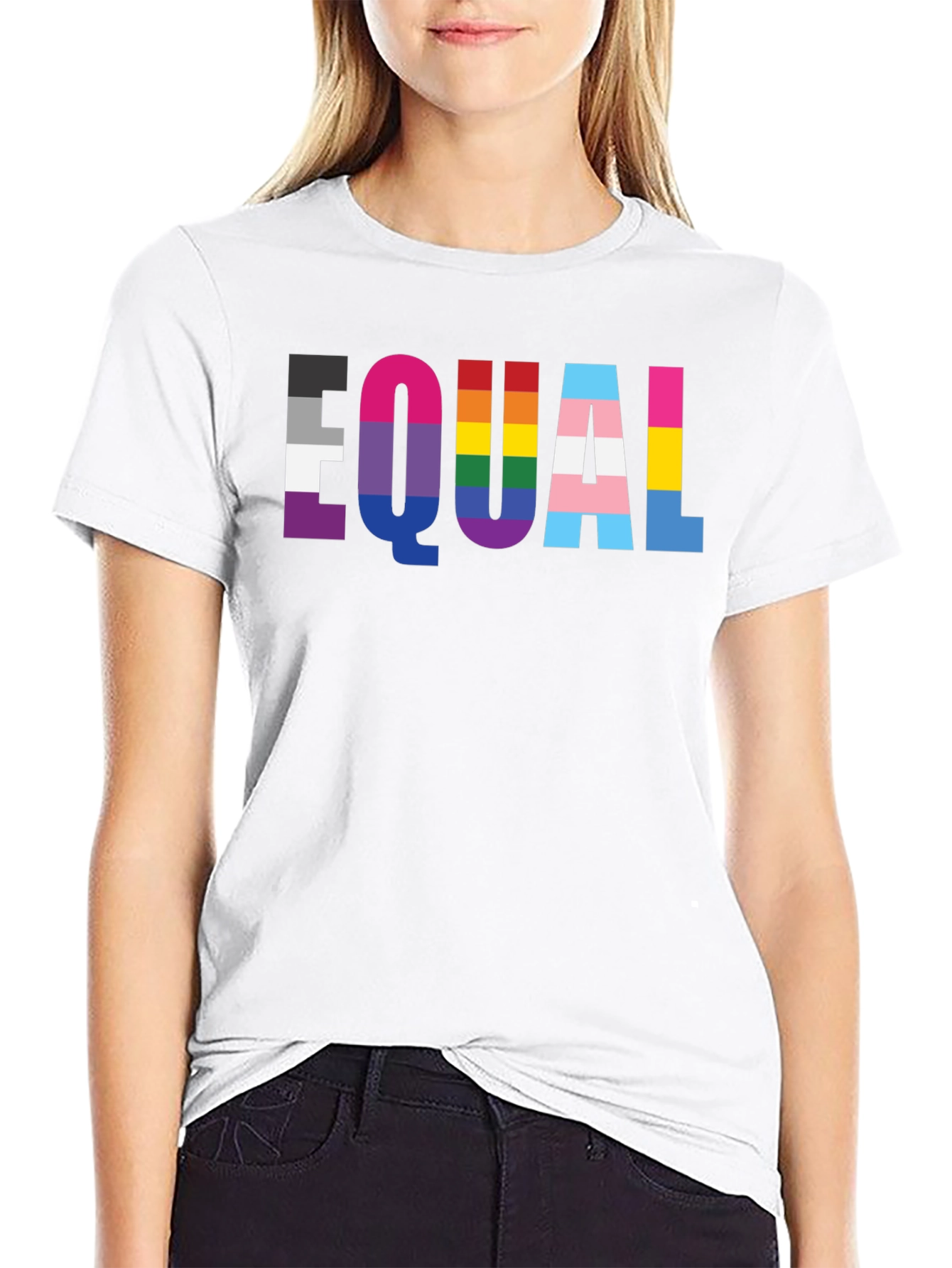 Black EQUAL Pride LGBTQ+ Graphic Tee view 9