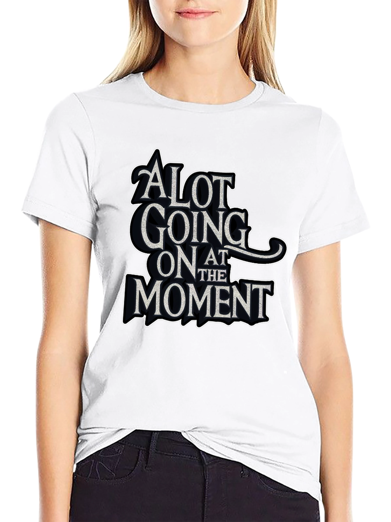 Black Alot Going On at the Moment Graphic Tee view 9