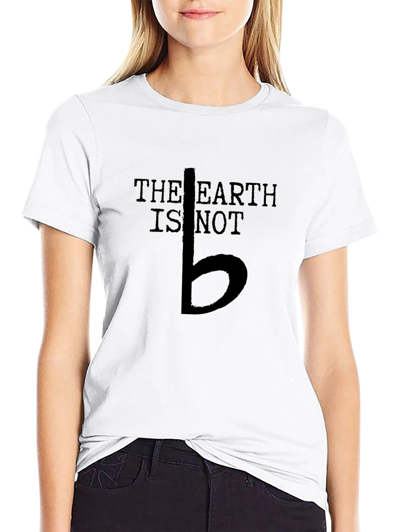 Black The Earth Is Not Flat Music Note T-Shirt view 9