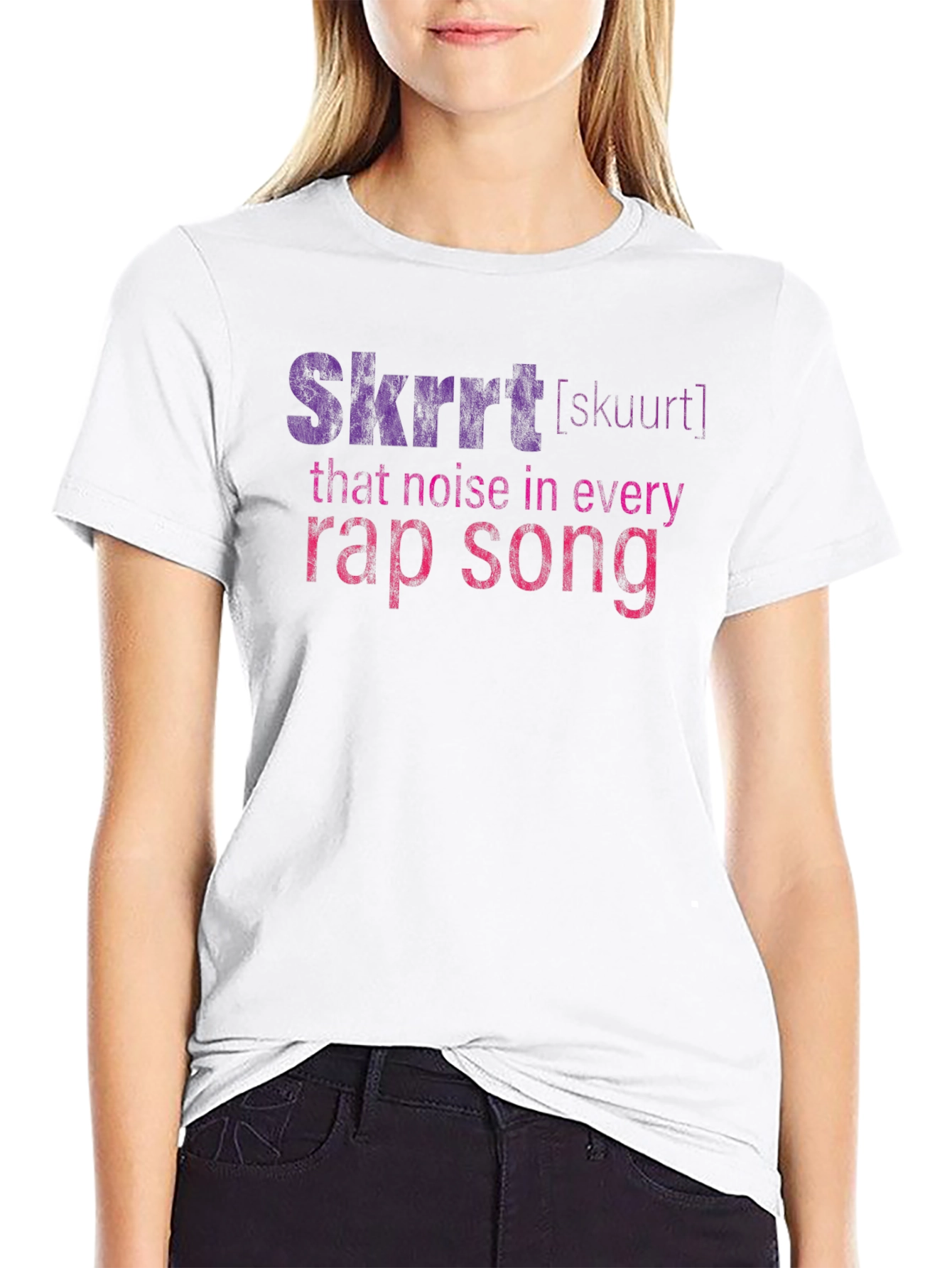 Black Skrrt Rap Song T-Shirt view 9