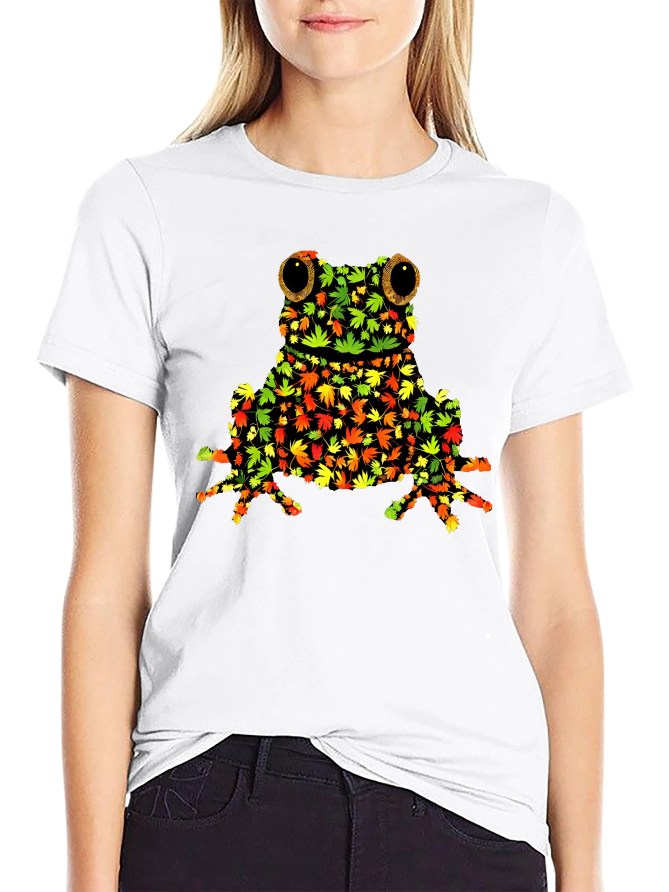 Black Frog Leaf Graphic T-Shirt - Nature Inspired Tee view 9