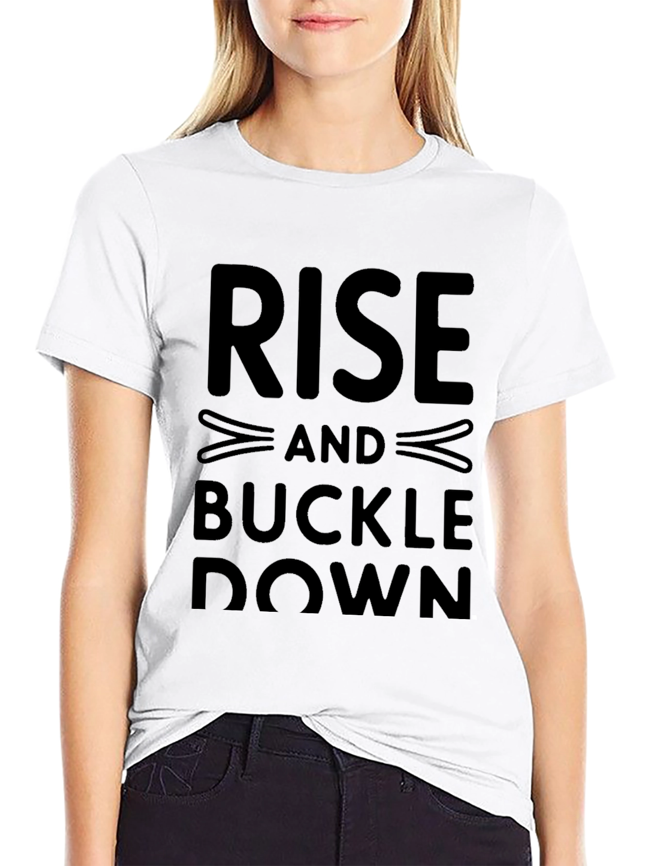 Black Rise and Buckle Down Graphic Tee - Black view 9