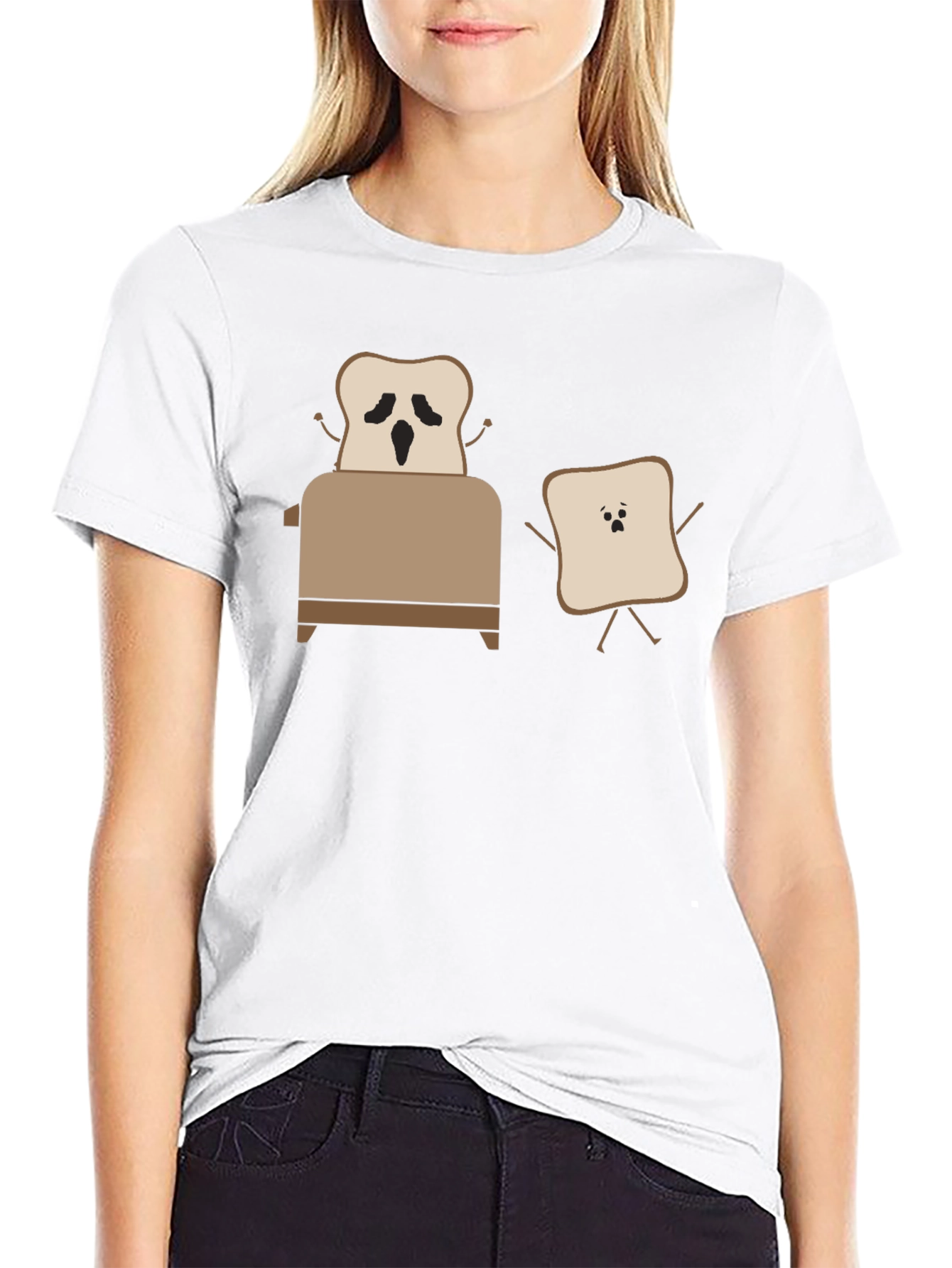 Black Funny Toast T-Shirt: Toaster Escape! view 9