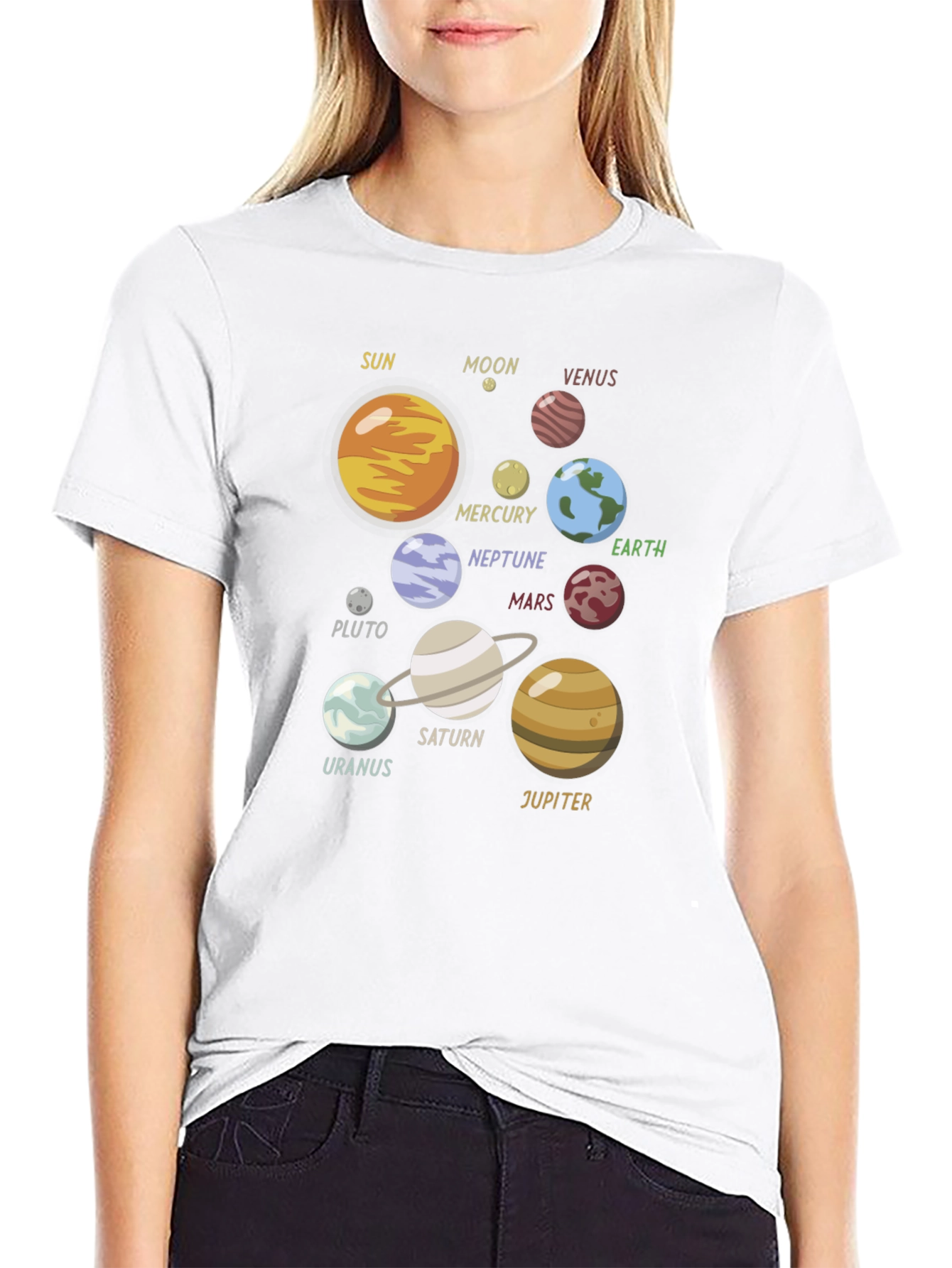 Black Planets Graphic T-Shirt - Space Geek Style view 9