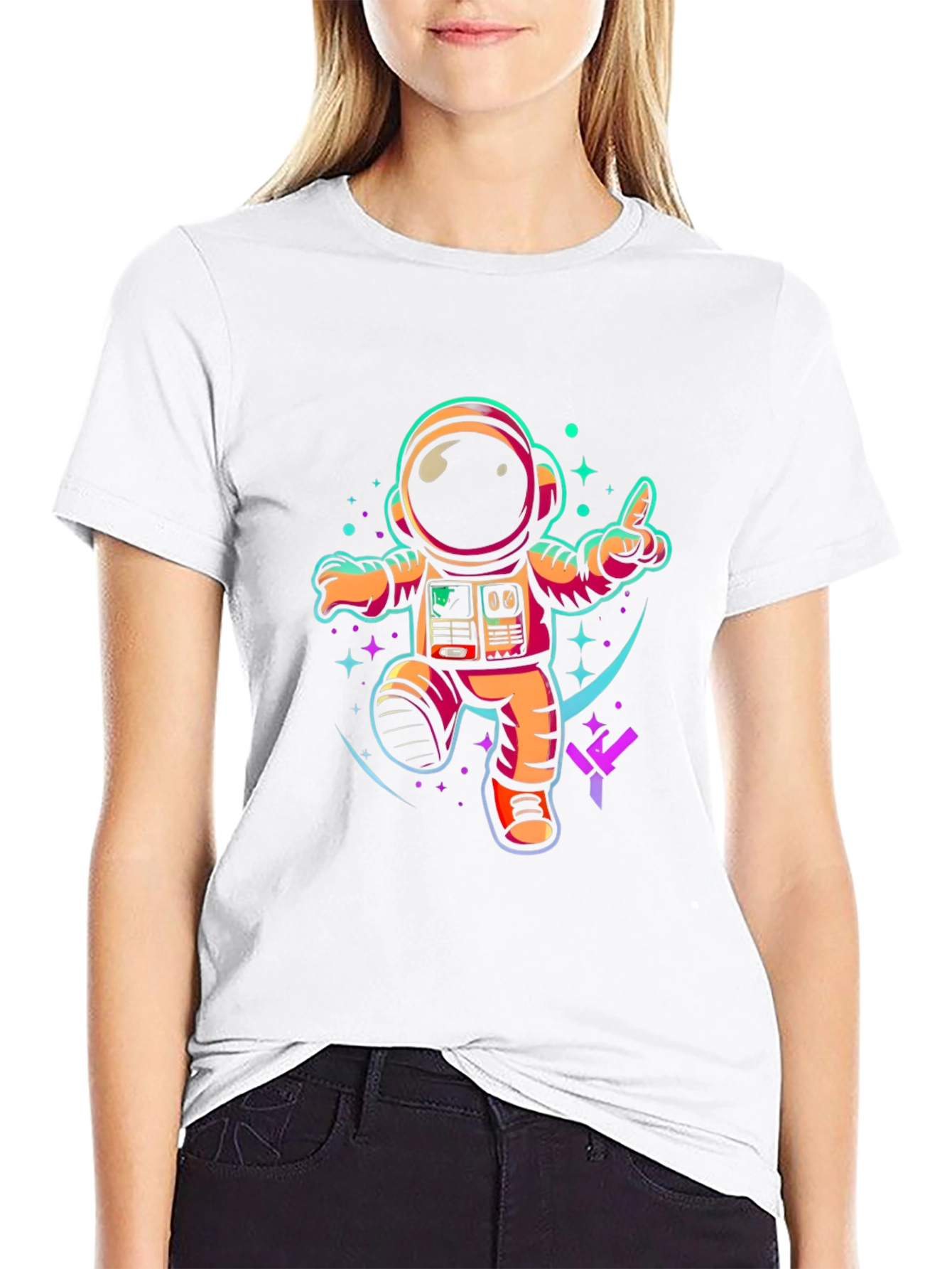 Black Astronaut Graphic T-Shirt - Cool Space Design view 9