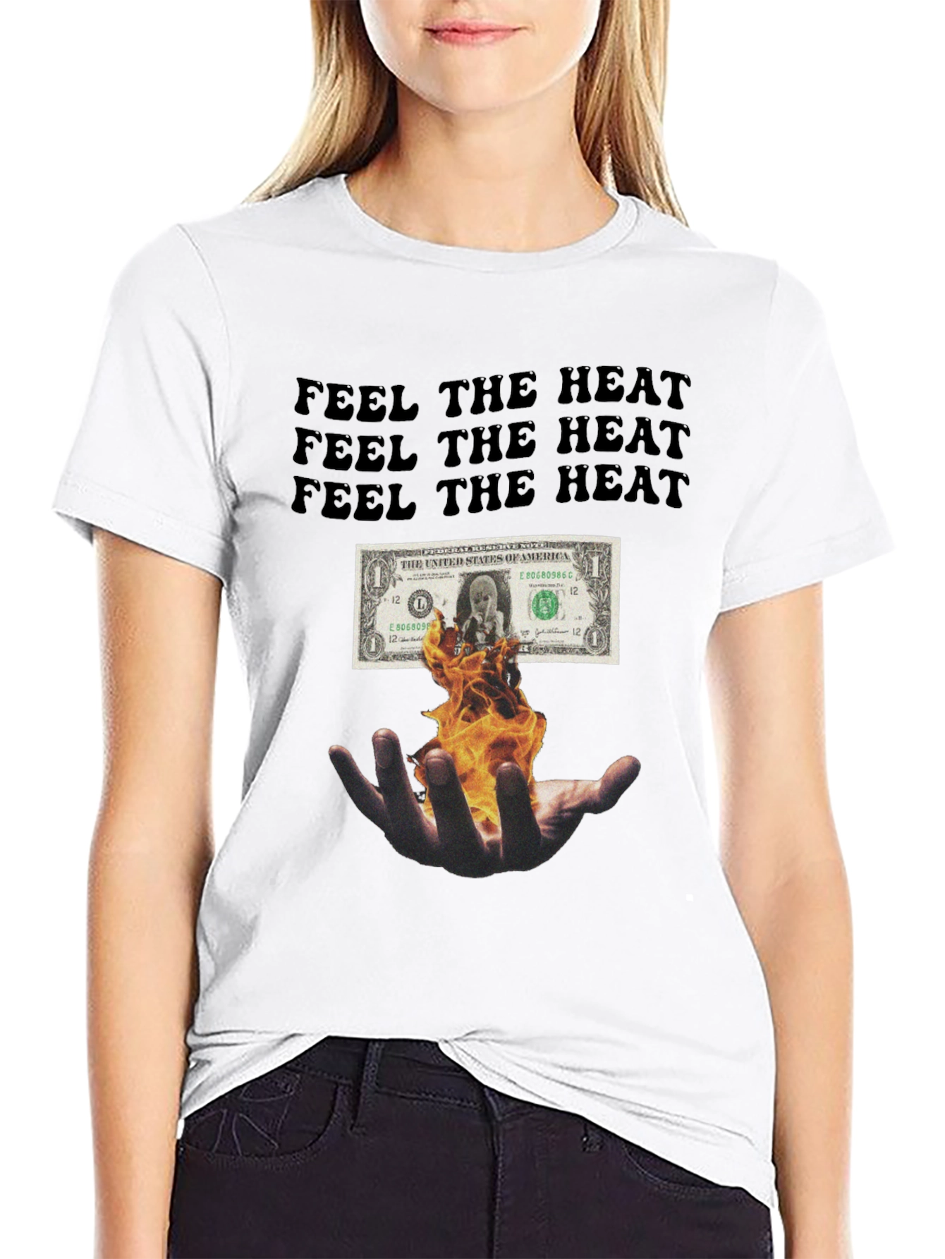 Black Feel the Heat Graphic Tee - Black view 9