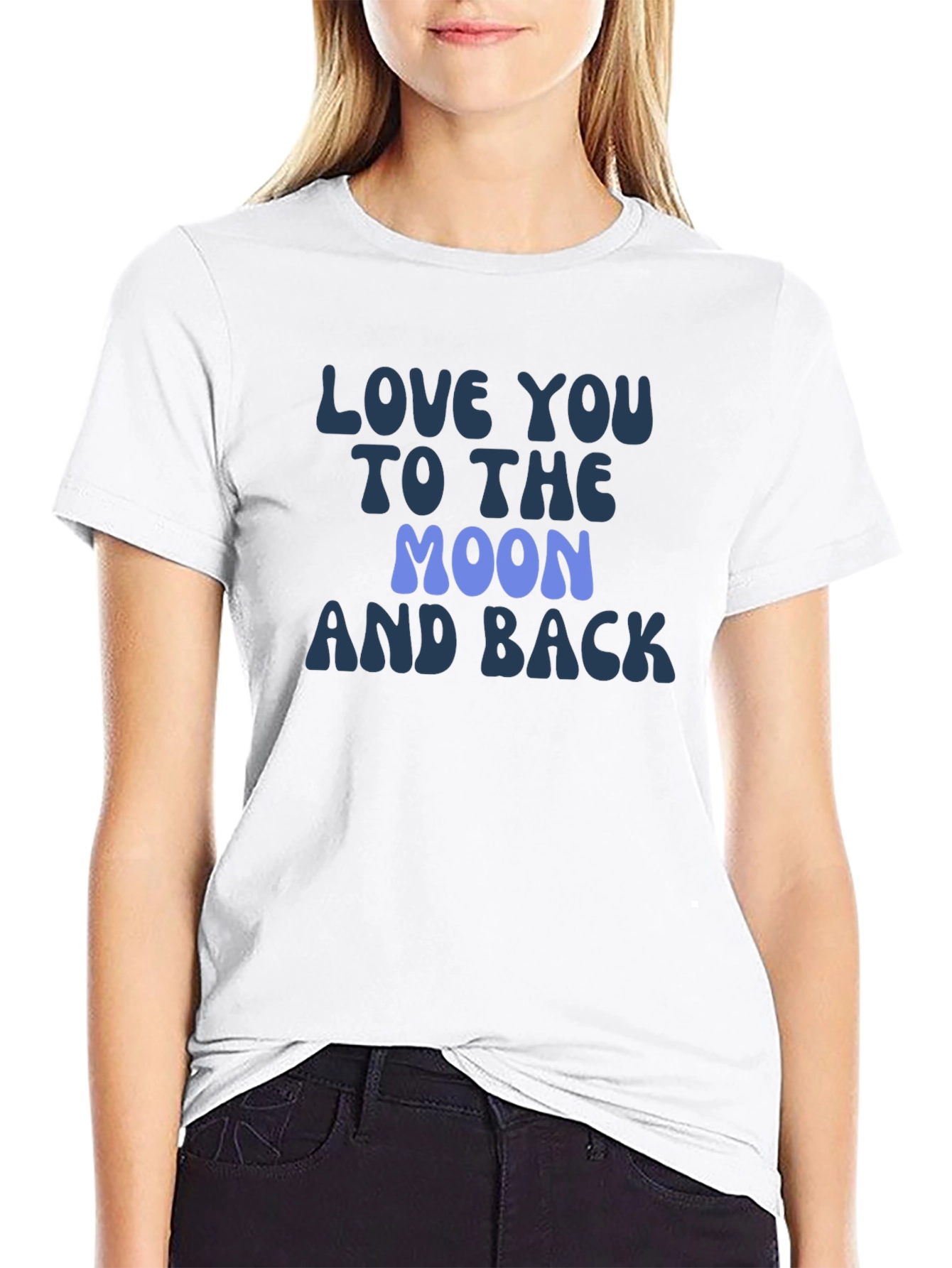 Black Love You To The Moon and Back Graphic Tee view 9