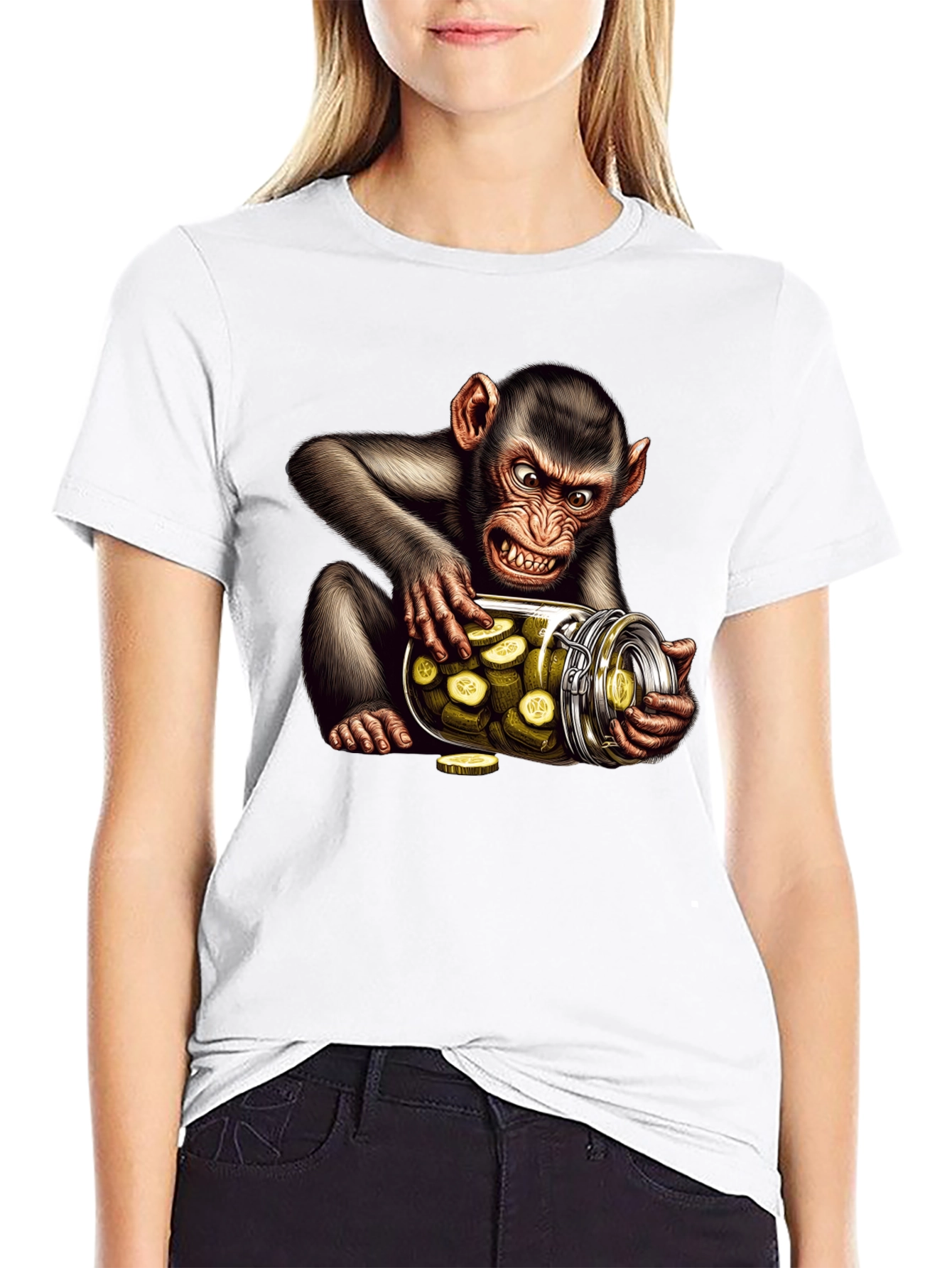Black Monkey Pickle Jar Graphic Tee - Black view 9