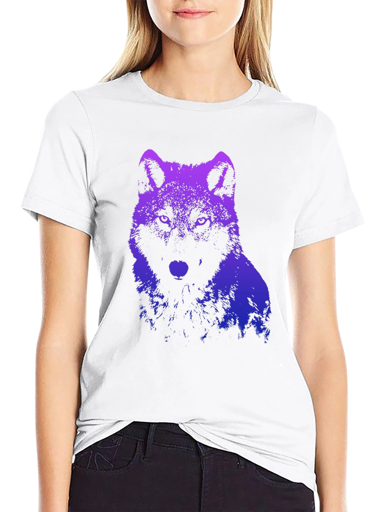 Black Wolf Graphic T-Shirt - Gradient Design view 9